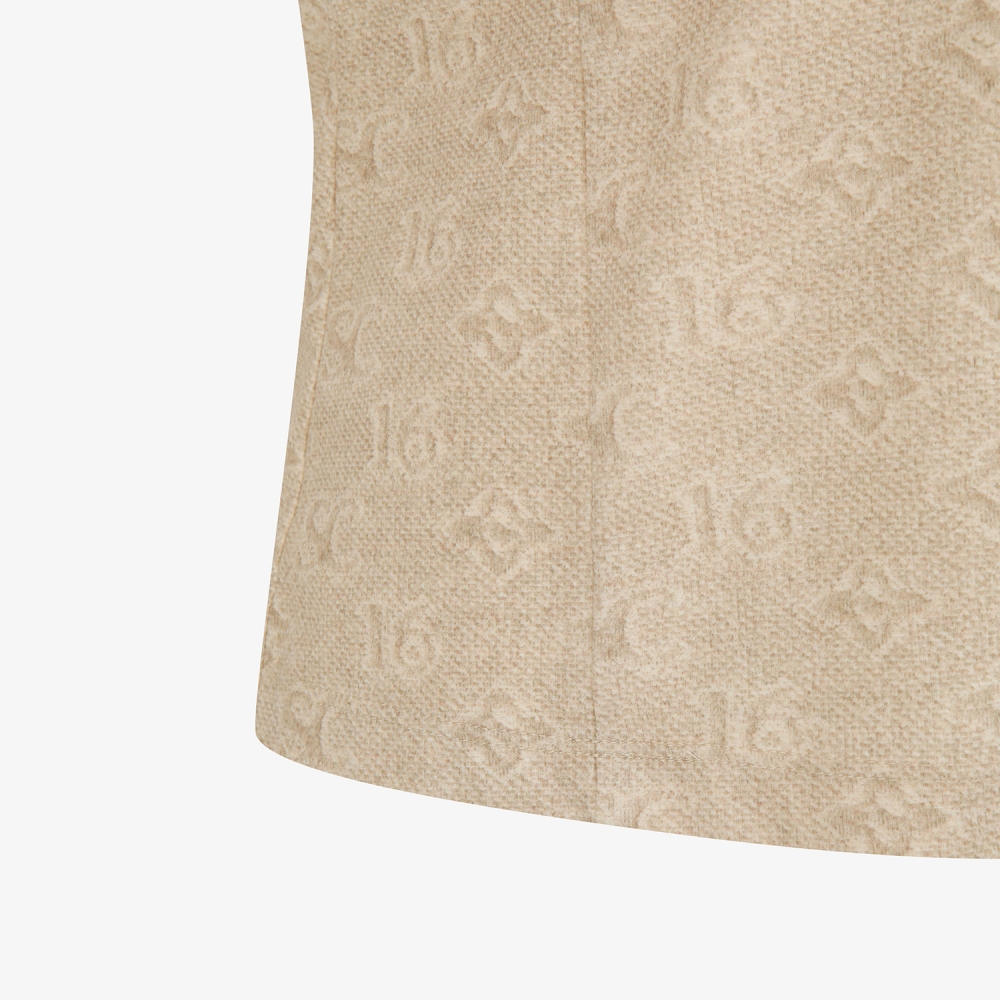 사우스케이프 여성 모노그램 패턴 카라 베이스레이어_베이지