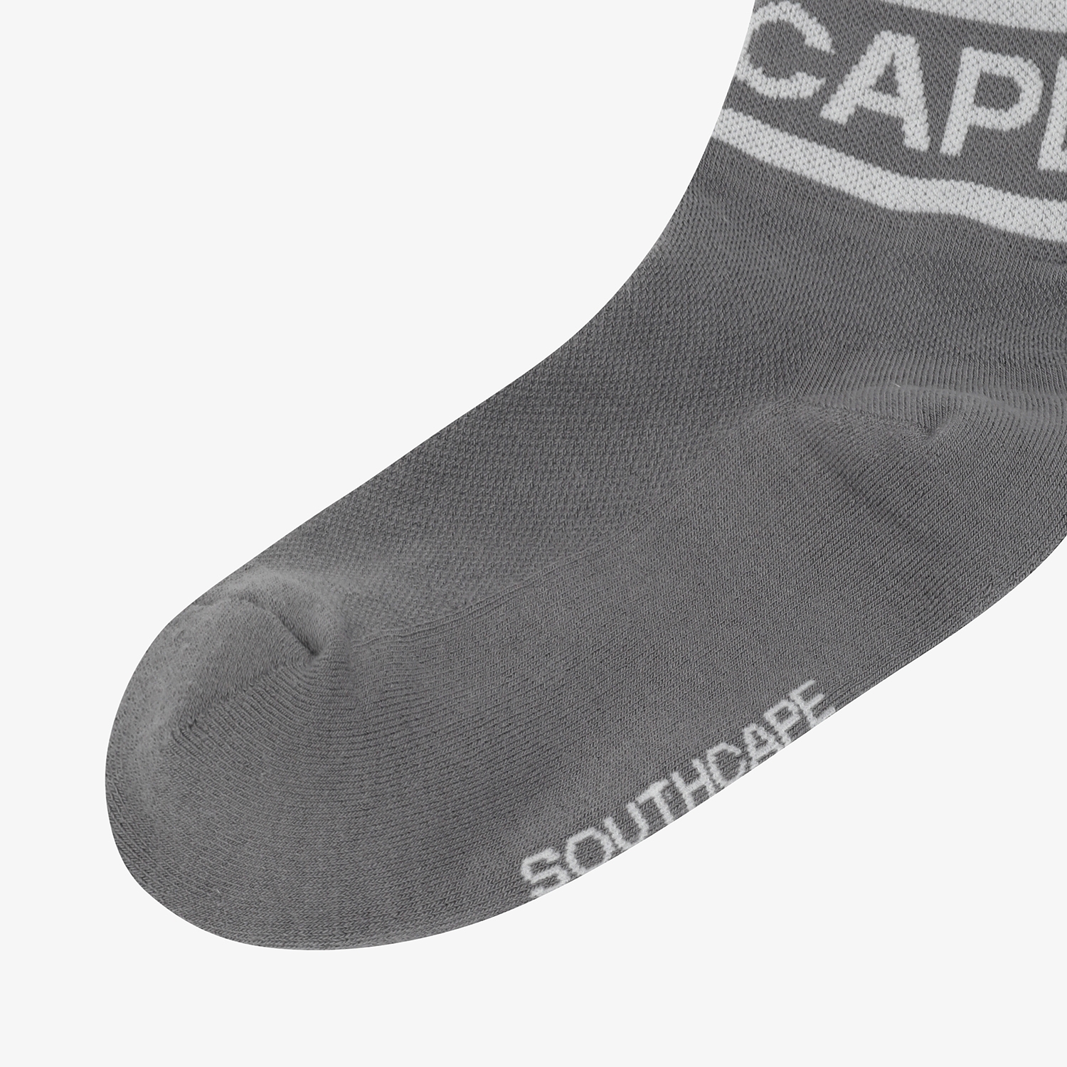 사우스케이프 여성 컬러 배색 로고 레터링 중목 삭스_다크 그레이