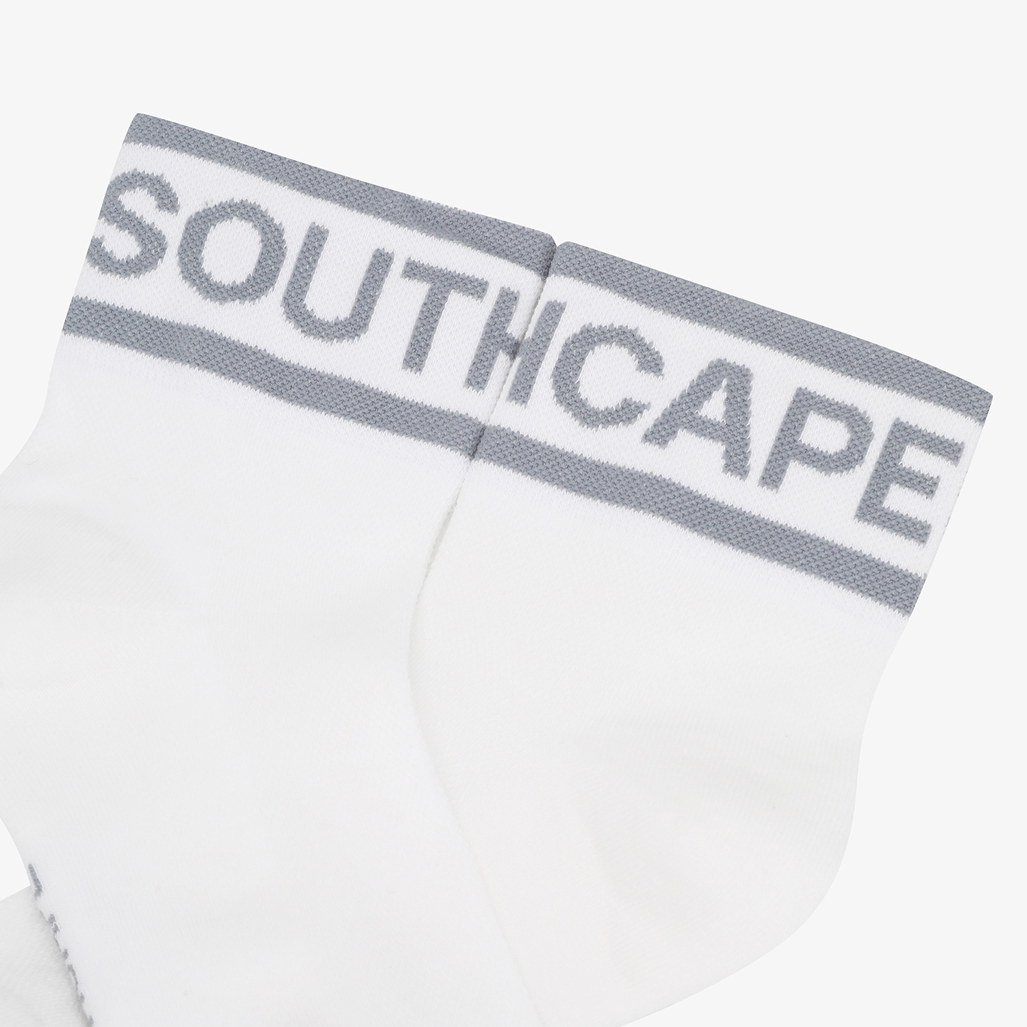 사우스케이프 여성 컬러 배색 로고 레터링 중목 삭스_그레이