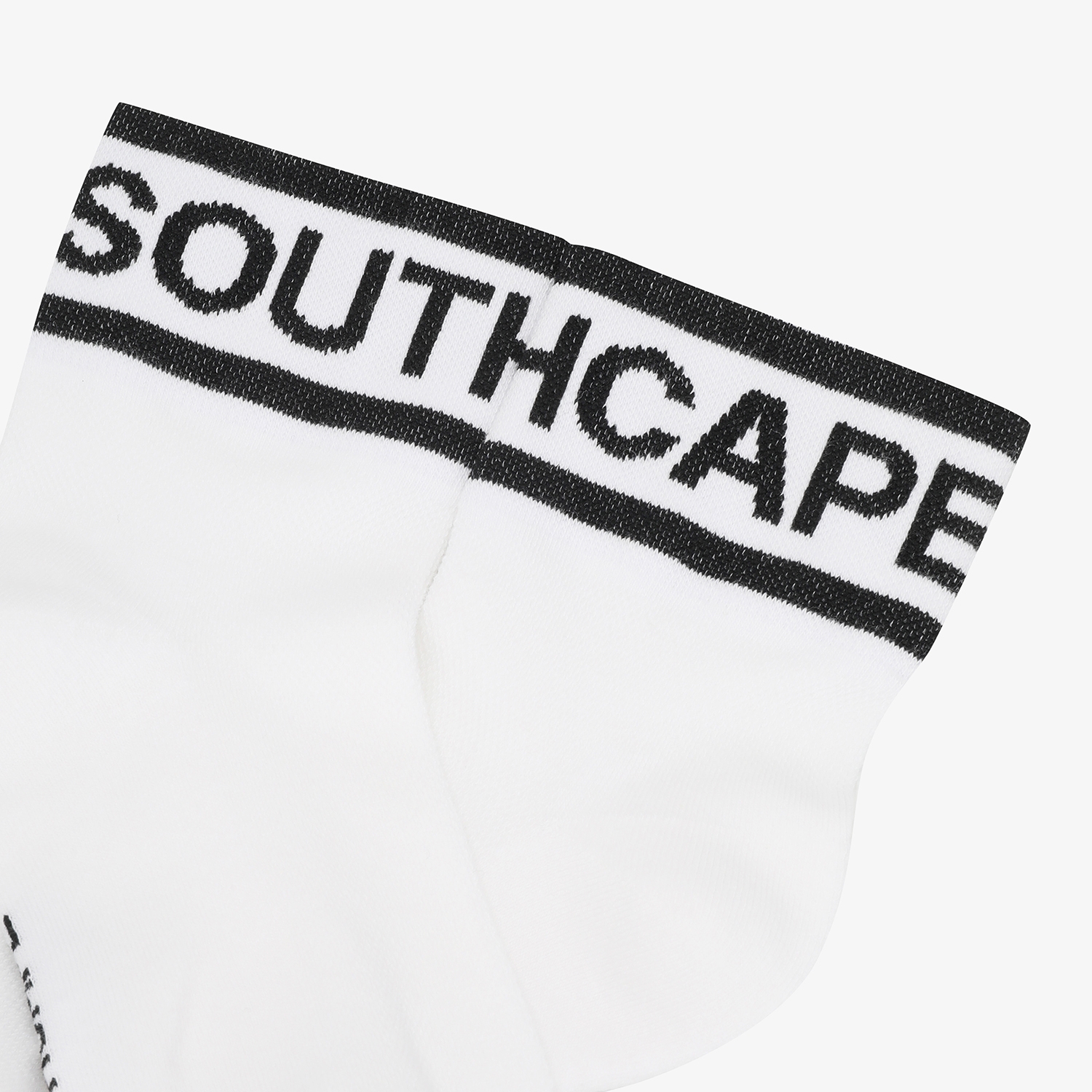 사우스케이프 여성 컬러 배색 로고 레터링 중목 삭스_화이트