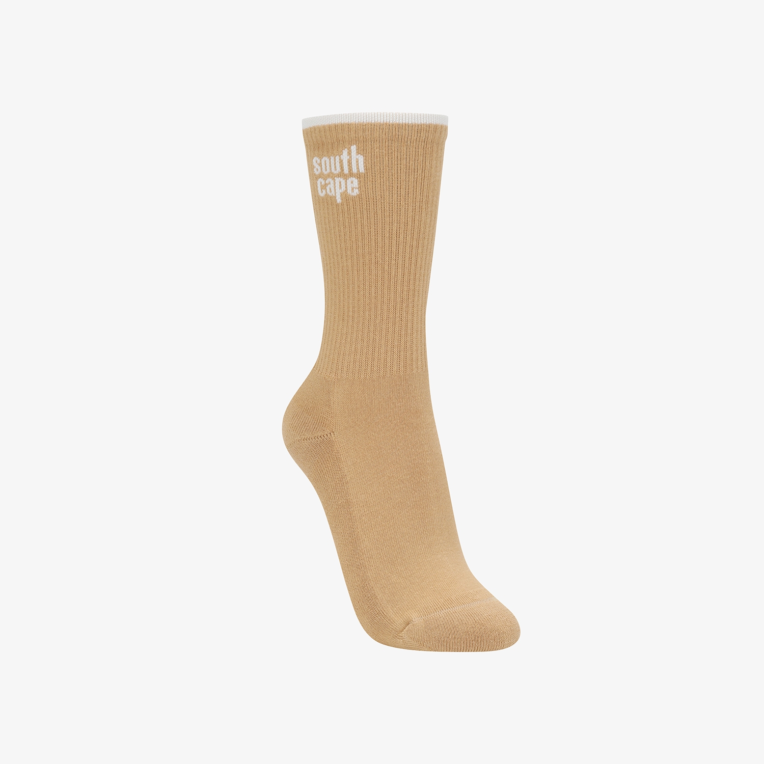 사우스케이프 여성 레터링 라인 로고 삭스_베이지