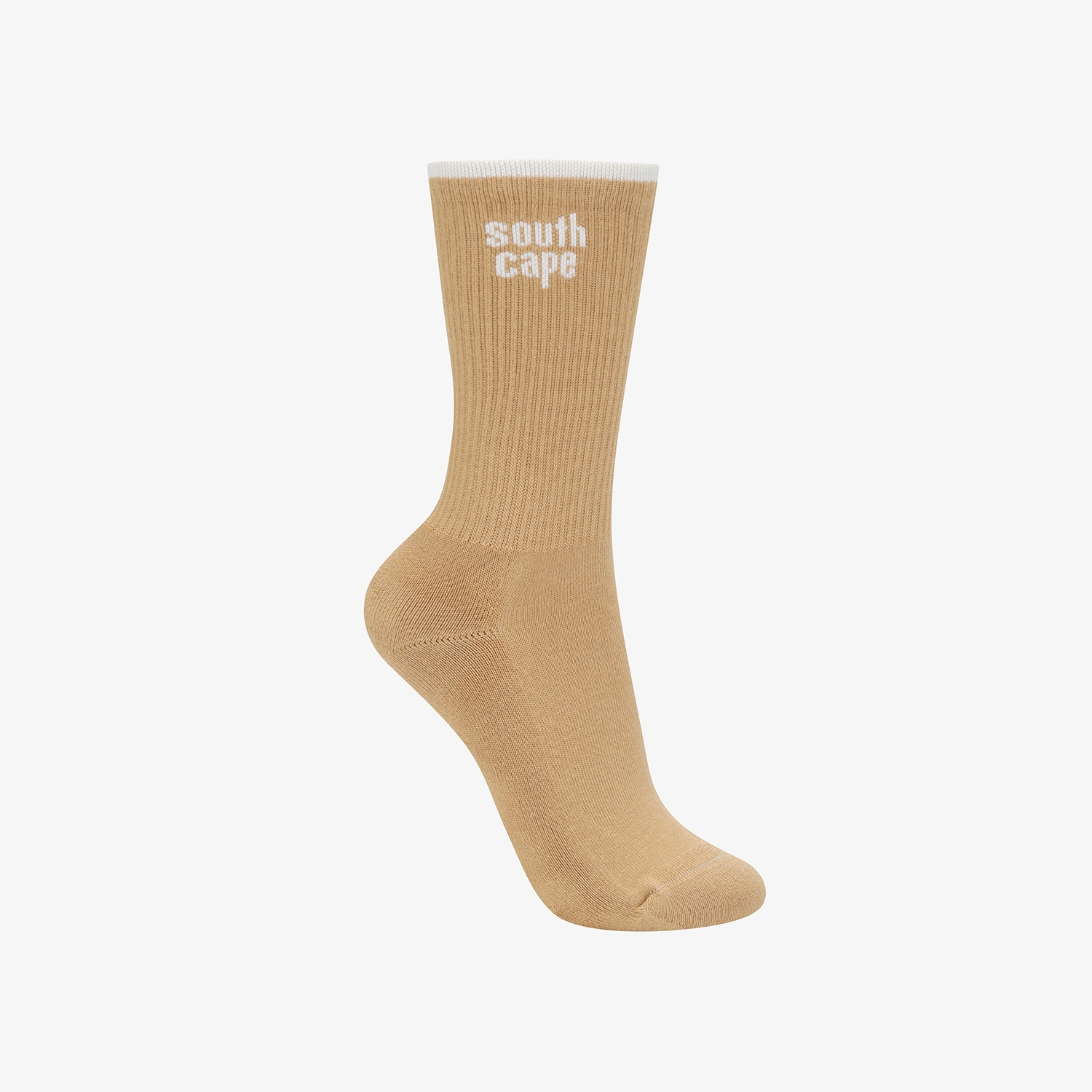 사우스케이프 여성 레터링 라인 로고 삭스_베이지