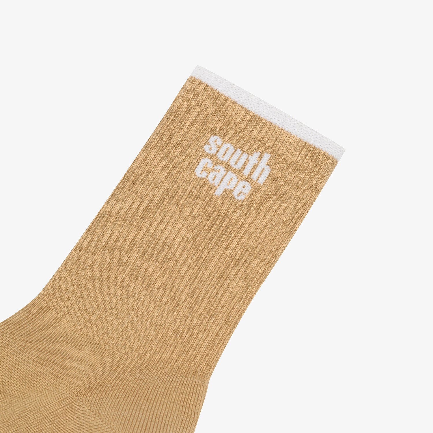 사우스케이프 여성 레터링 라인 로고 삭스_베이지