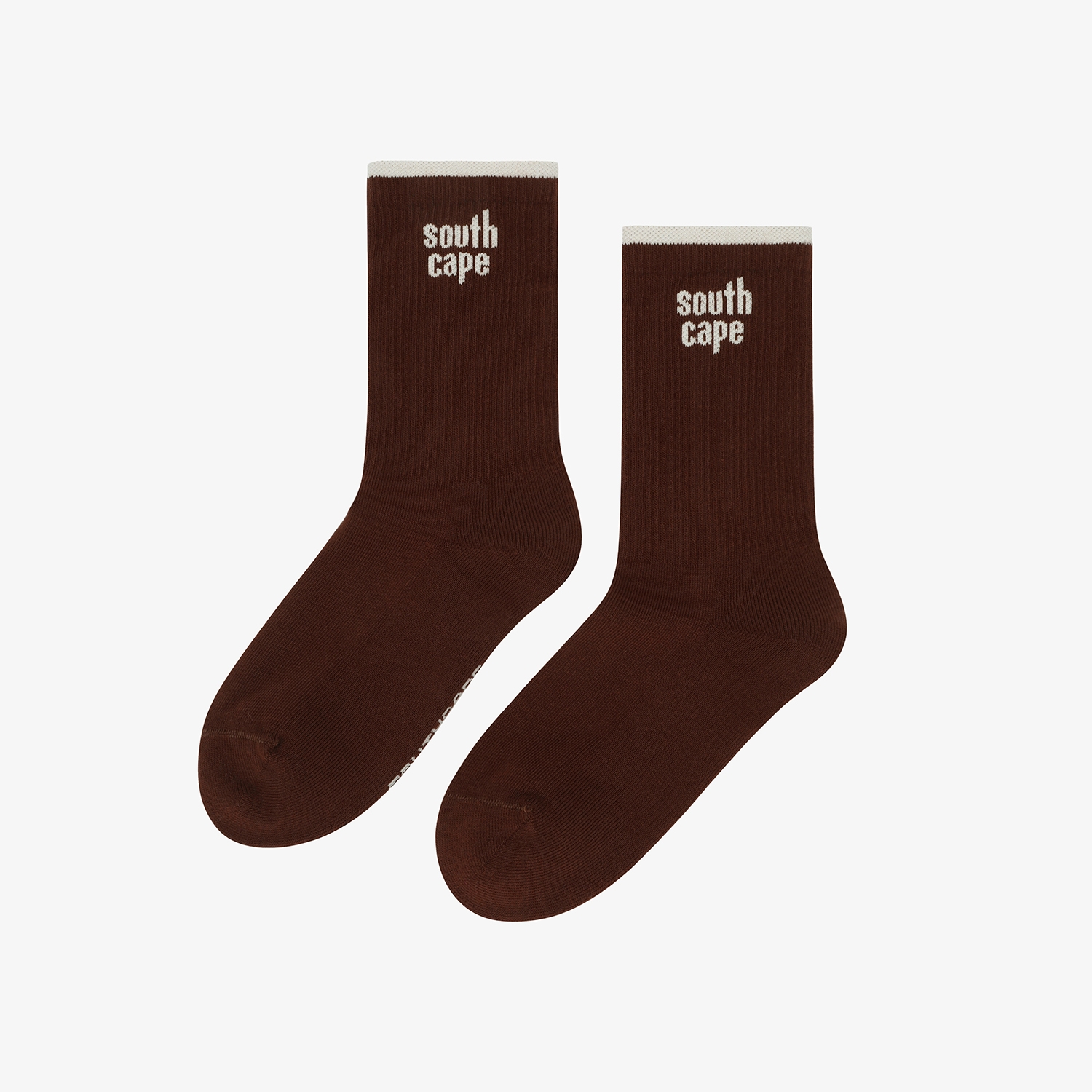 사우스케이프 여성 레터링 라인 로고 삭스_브라운