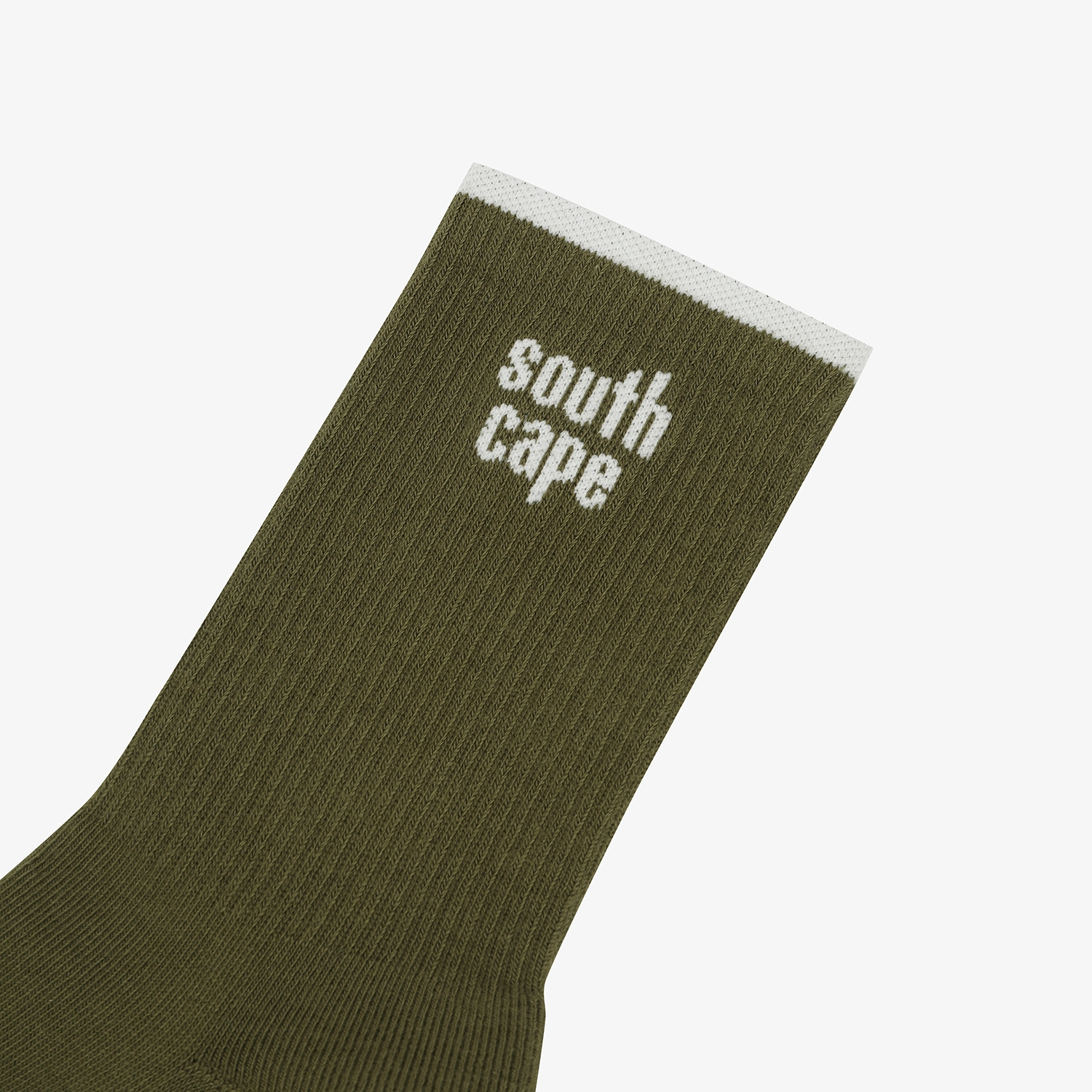 사우스케이프 여성 레터링 라인 로고 삭스_카키