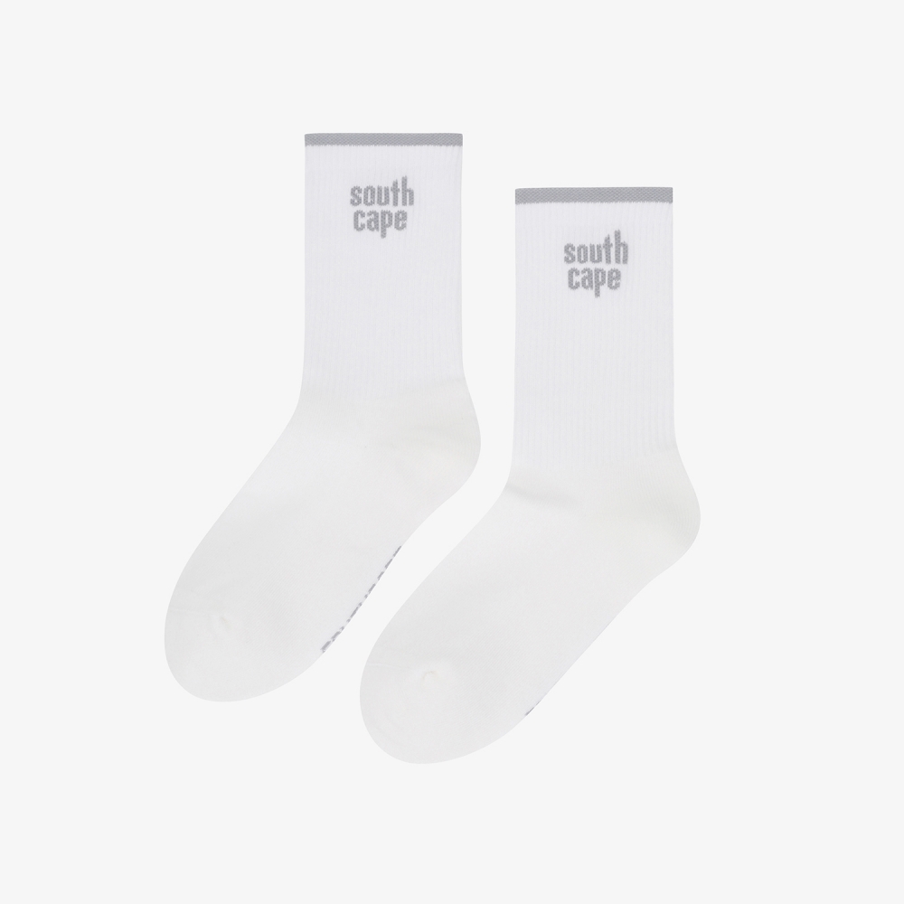 사우스케이프 여성 레터링 라인 로고 삭스_화이트