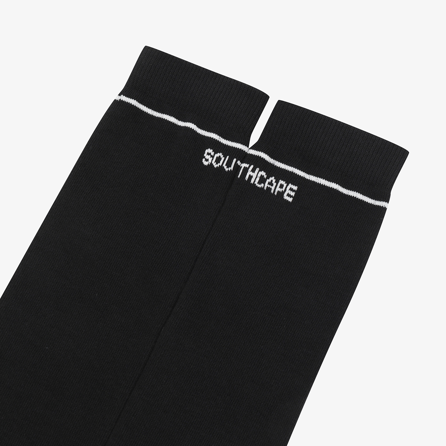 사우스케이프 여성 라인 로고 롱 오버니삭스_블랙