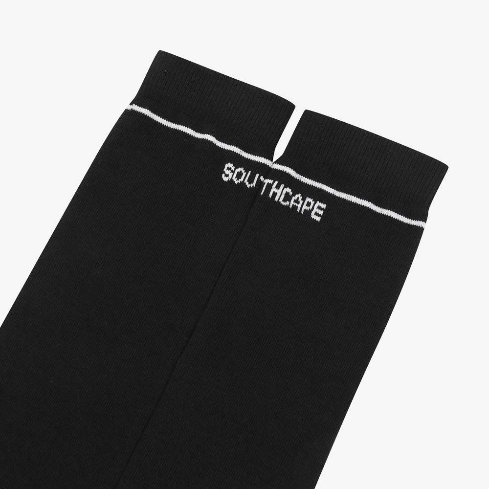 사우스케이프 여성 라인 로고 롱 오버니삭스_블랙