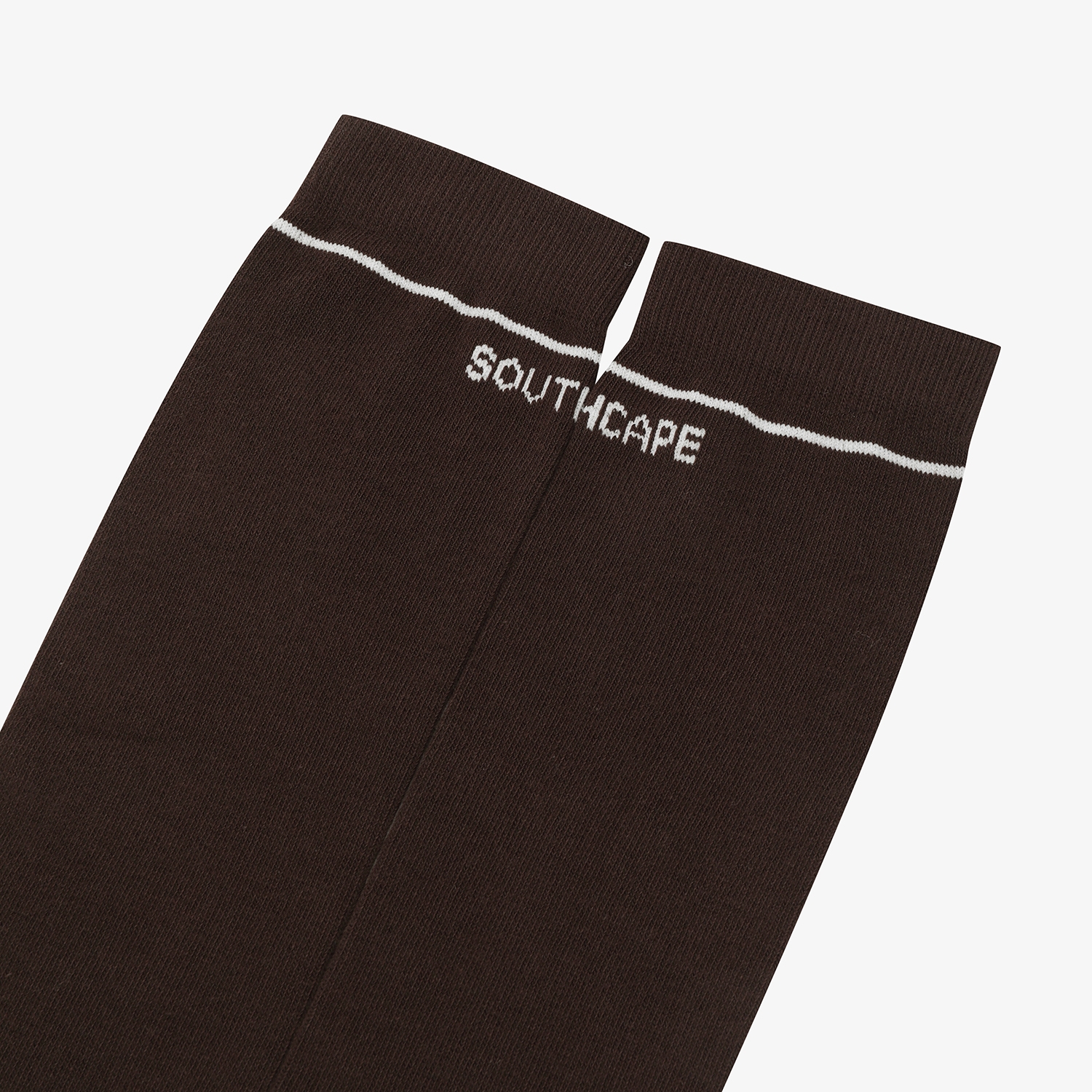 사우스케이프 여성 라인 로고 롱 오버니삭스_브라운