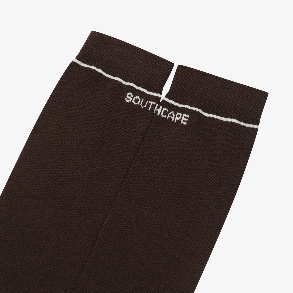 사우스케이프 여성 라인 로고 롱 오버니삭스_브라운