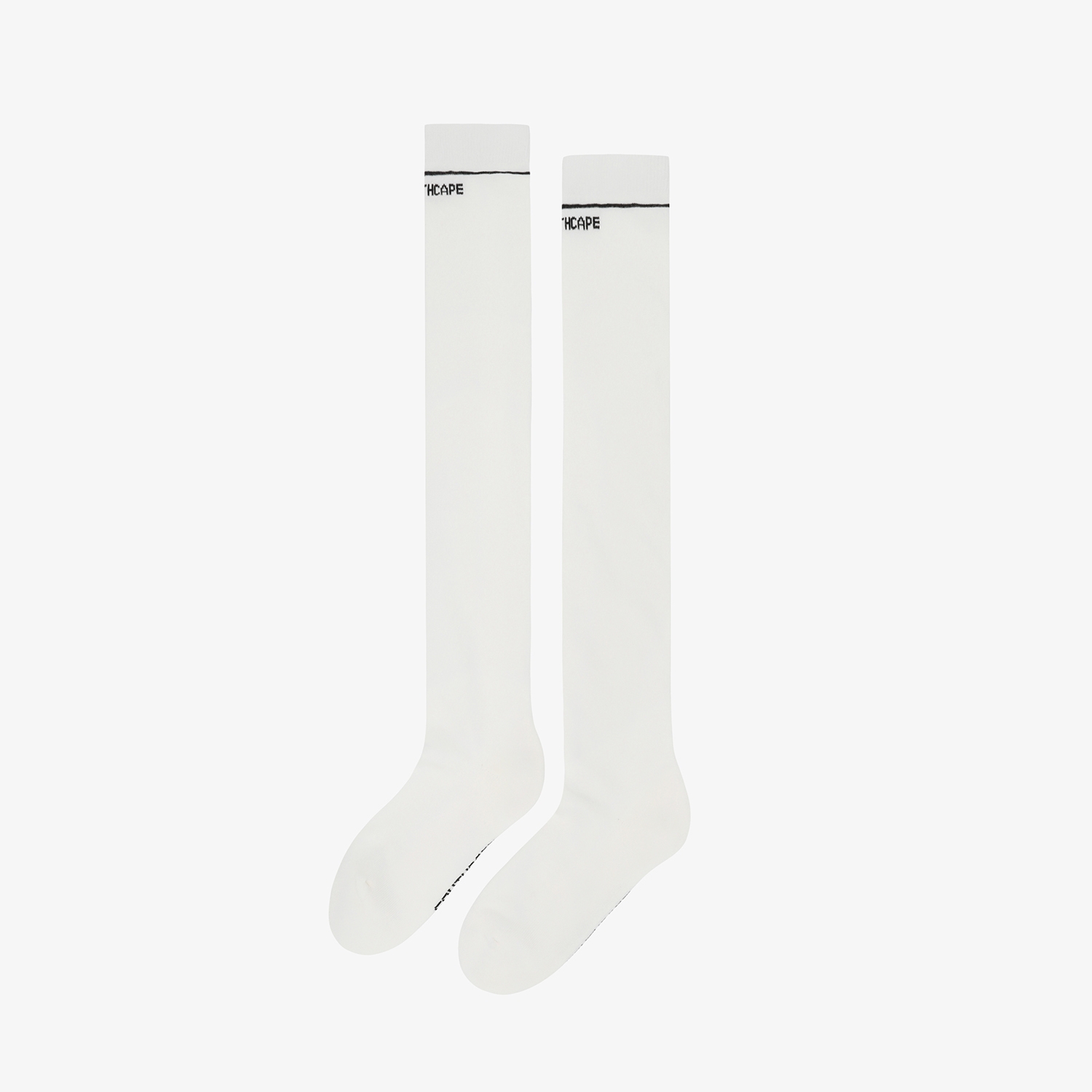 사우스케이프 여성 라인 로고 롱 오버니삭스_화이트