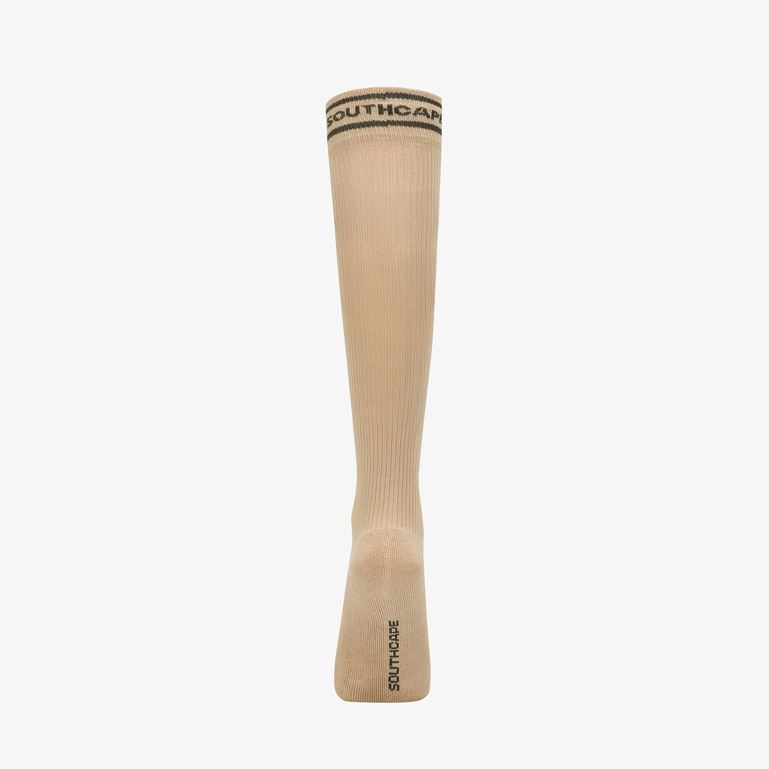 사우스케이프 여성 컬러 배색 로고 레터링 롱 오버니삭스_베이지