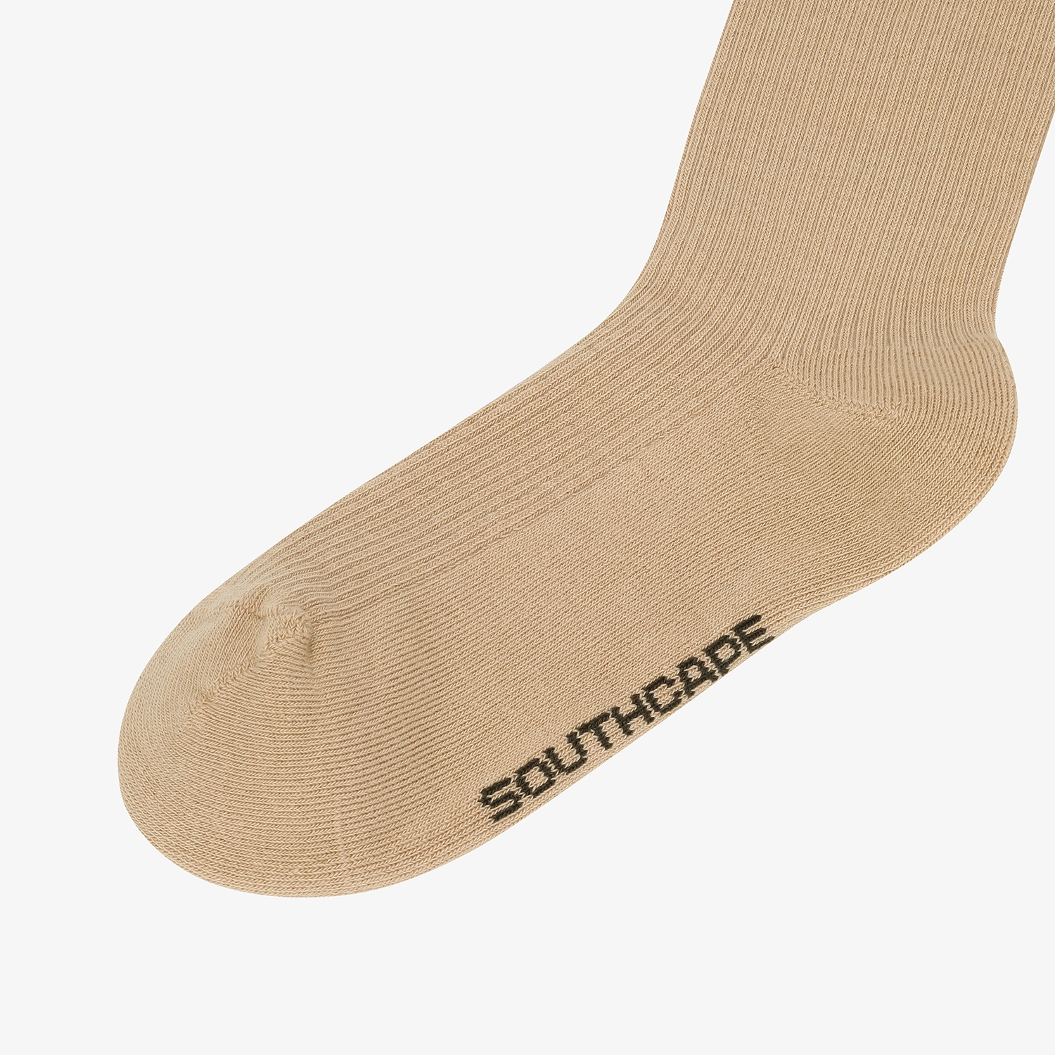 사우스케이프 여성 컬러 배색 로고 레터링 롱 오버니삭스_베이지