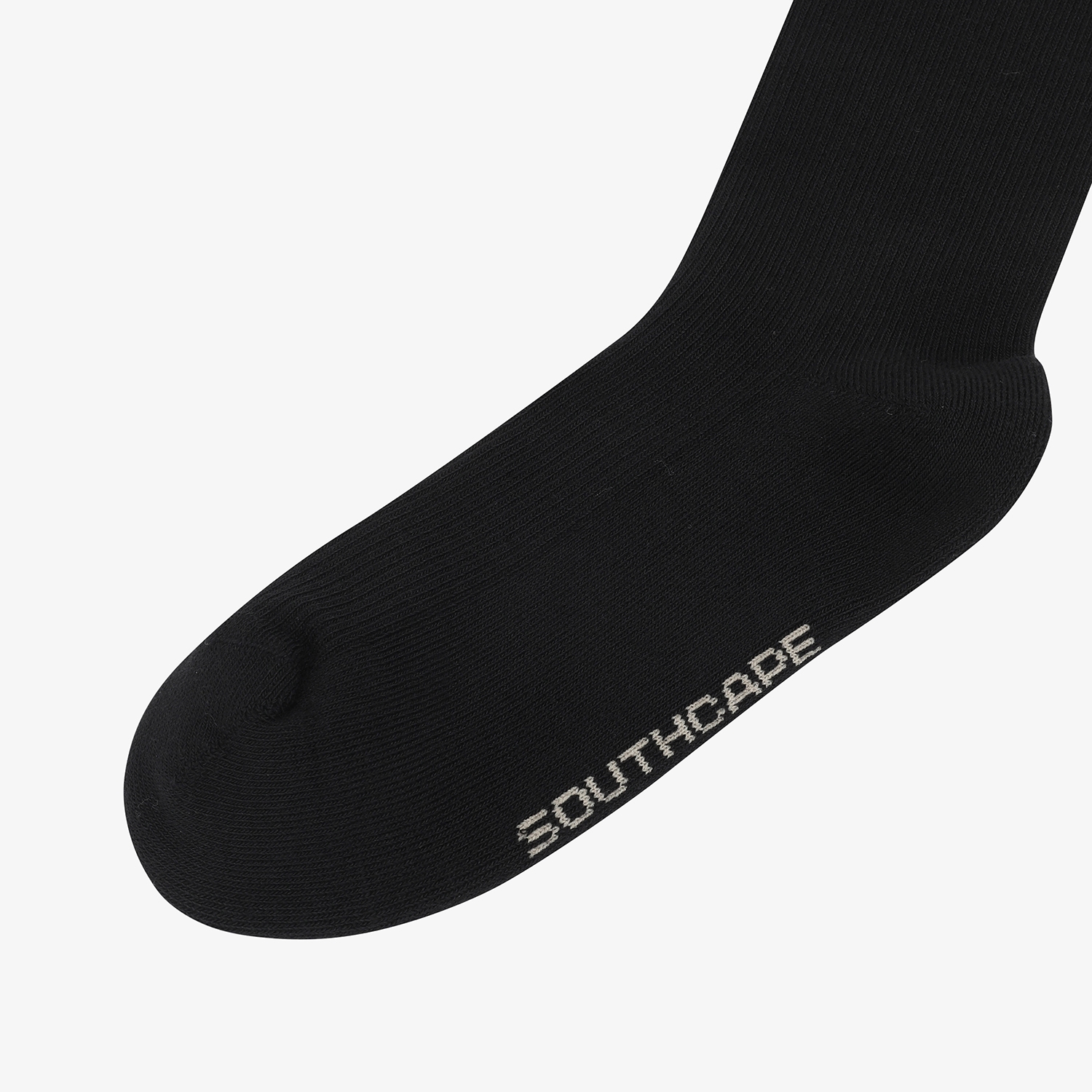 사우스케이프 여성 컬러 배색 로고 레터링 롱 오버니삭스_블랙