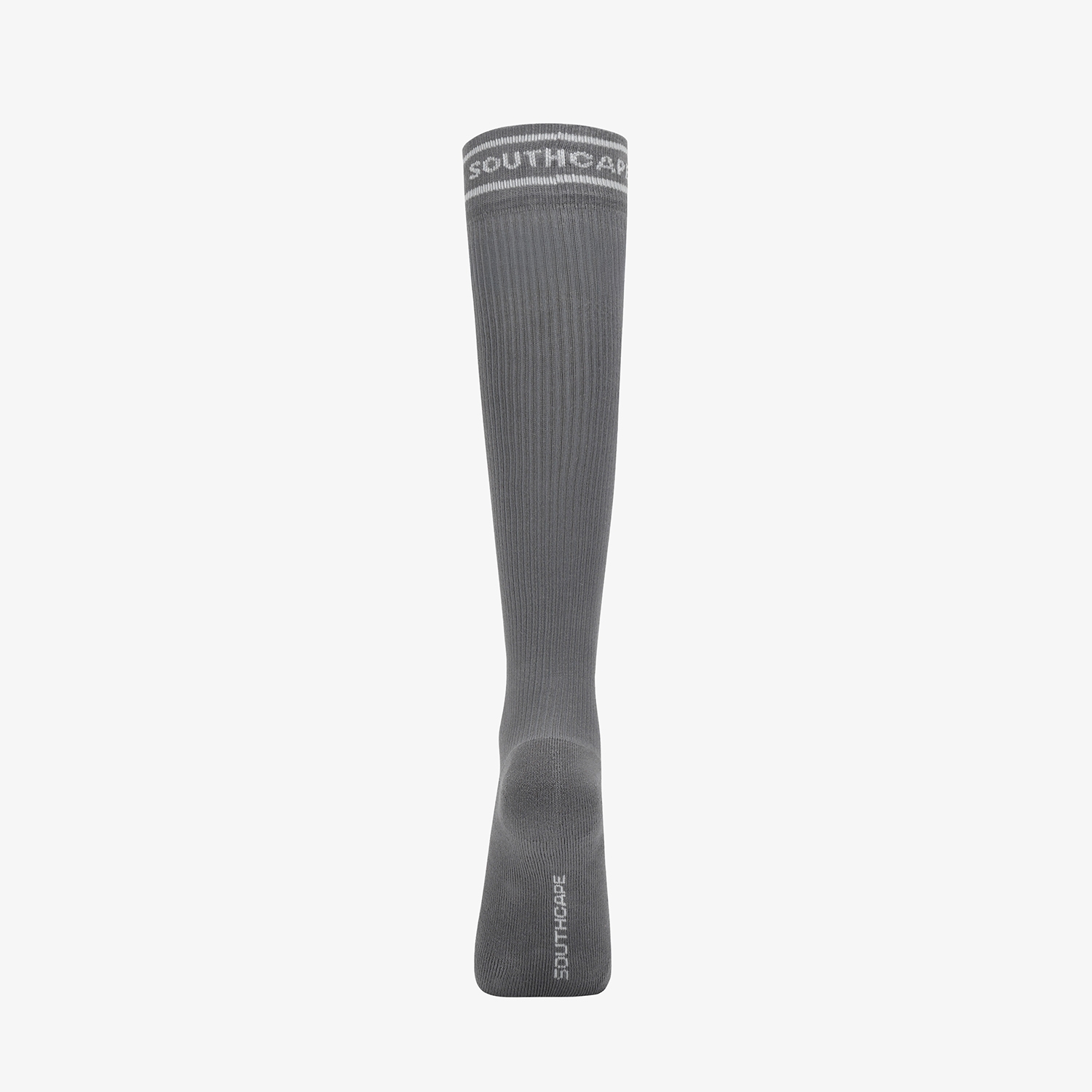 사우스케이프 여성 컬러 배색 로고 레터링 롱 오버니삭스_다크 그레이