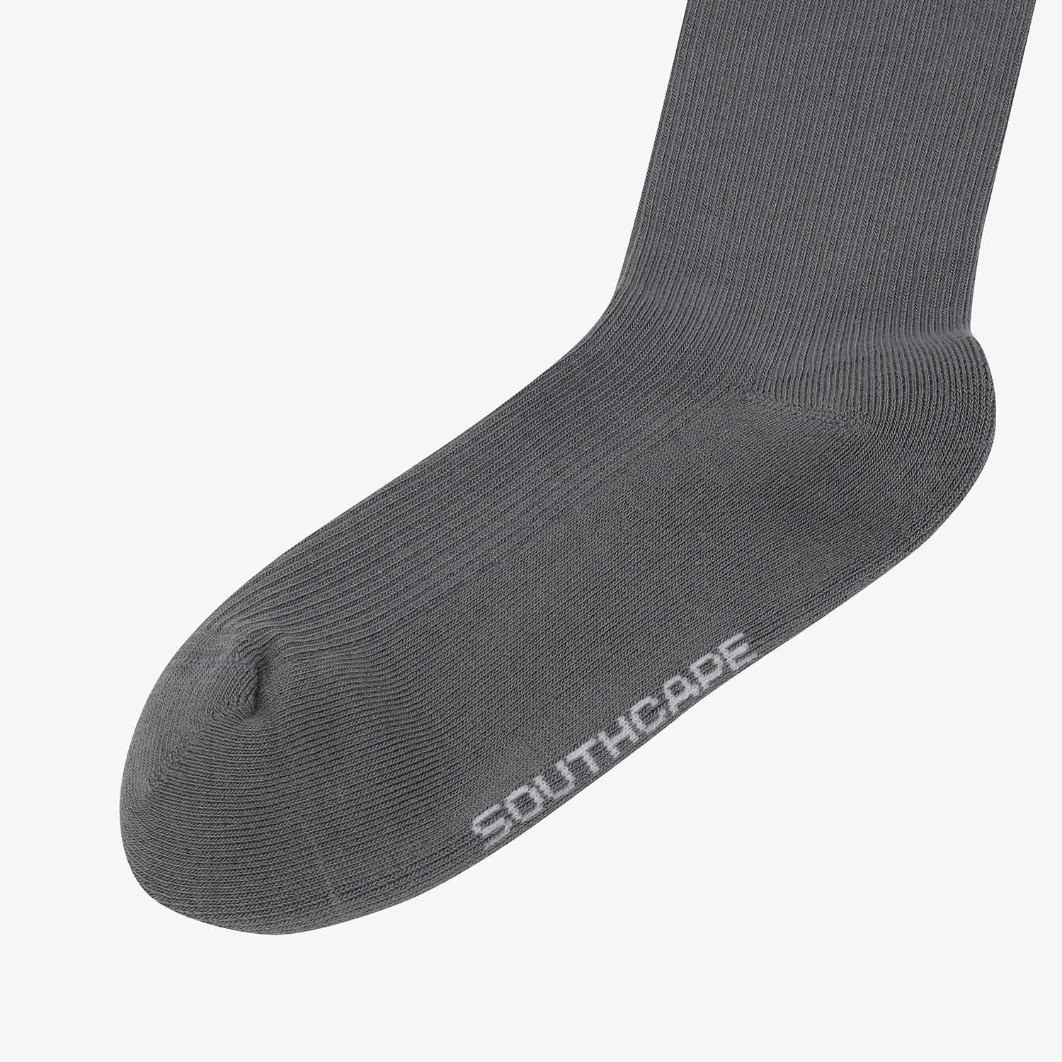 사우스케이프 여성 컬러 배색 로고 레터링 롱 오버니삭스_다크 그레이