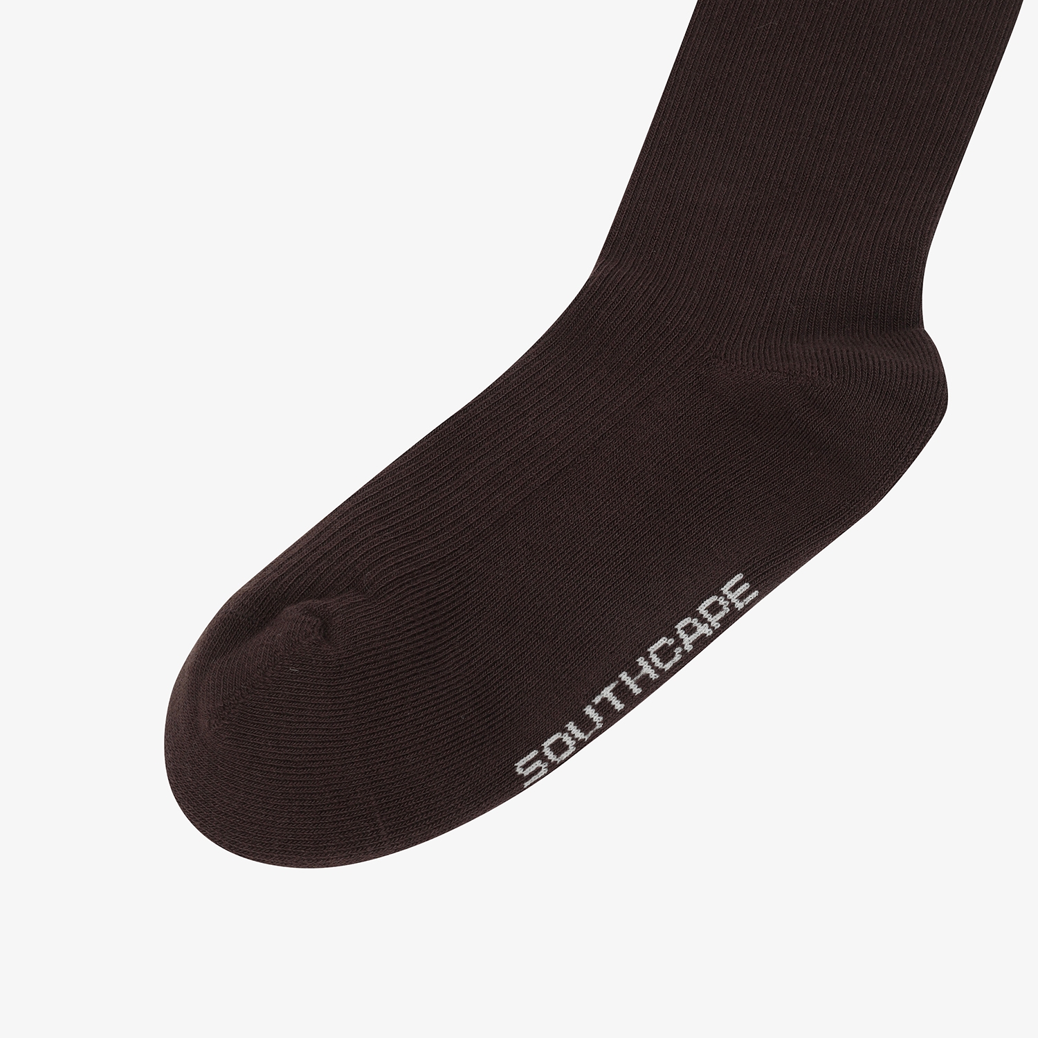 사우스케이프 여성 컬러 배색 로고 레터링 롱 오버니삭스_다크 브라운