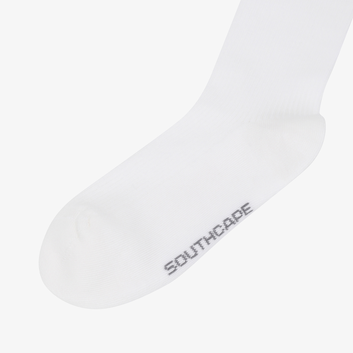 사우스케이프 여성 컬러 배색 로고 레터링 롱 오버니삭스_그레이