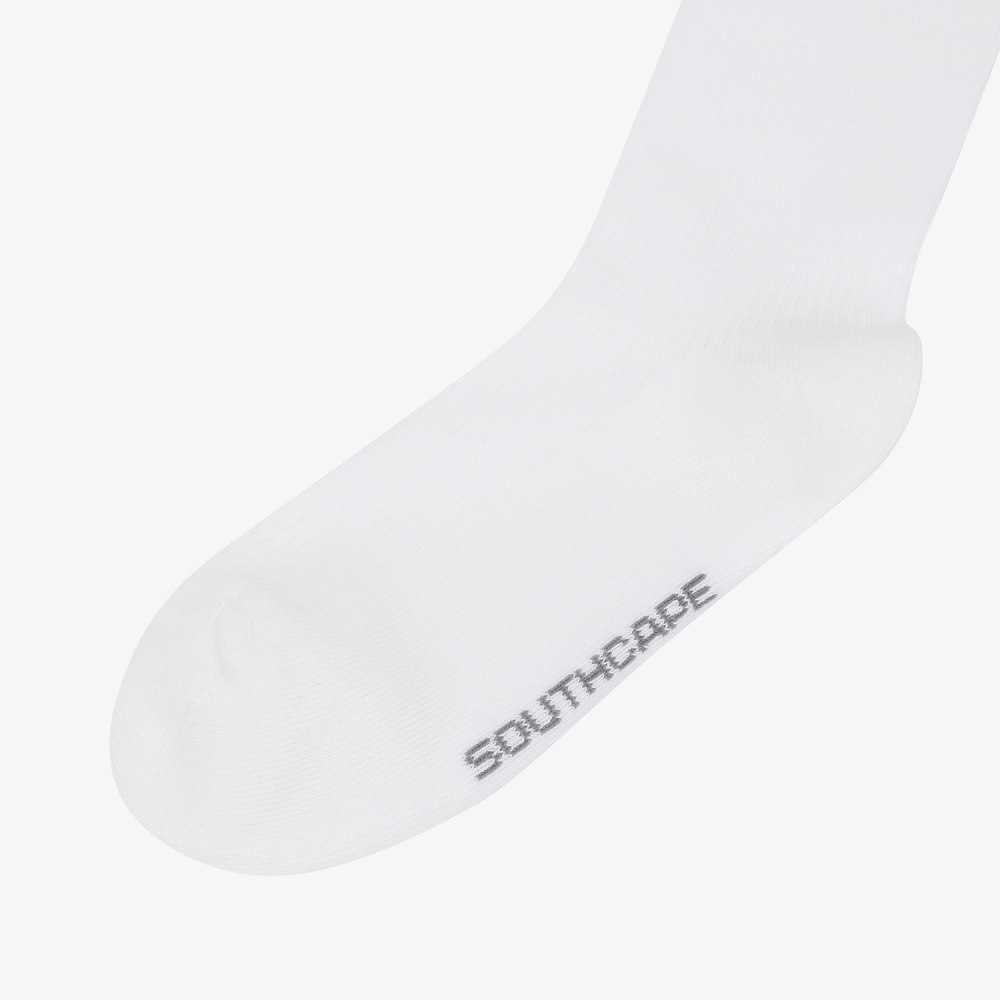 사우스케이프 여성 컬러 배색 로고 레터링 롱 오버니삭스_그레이