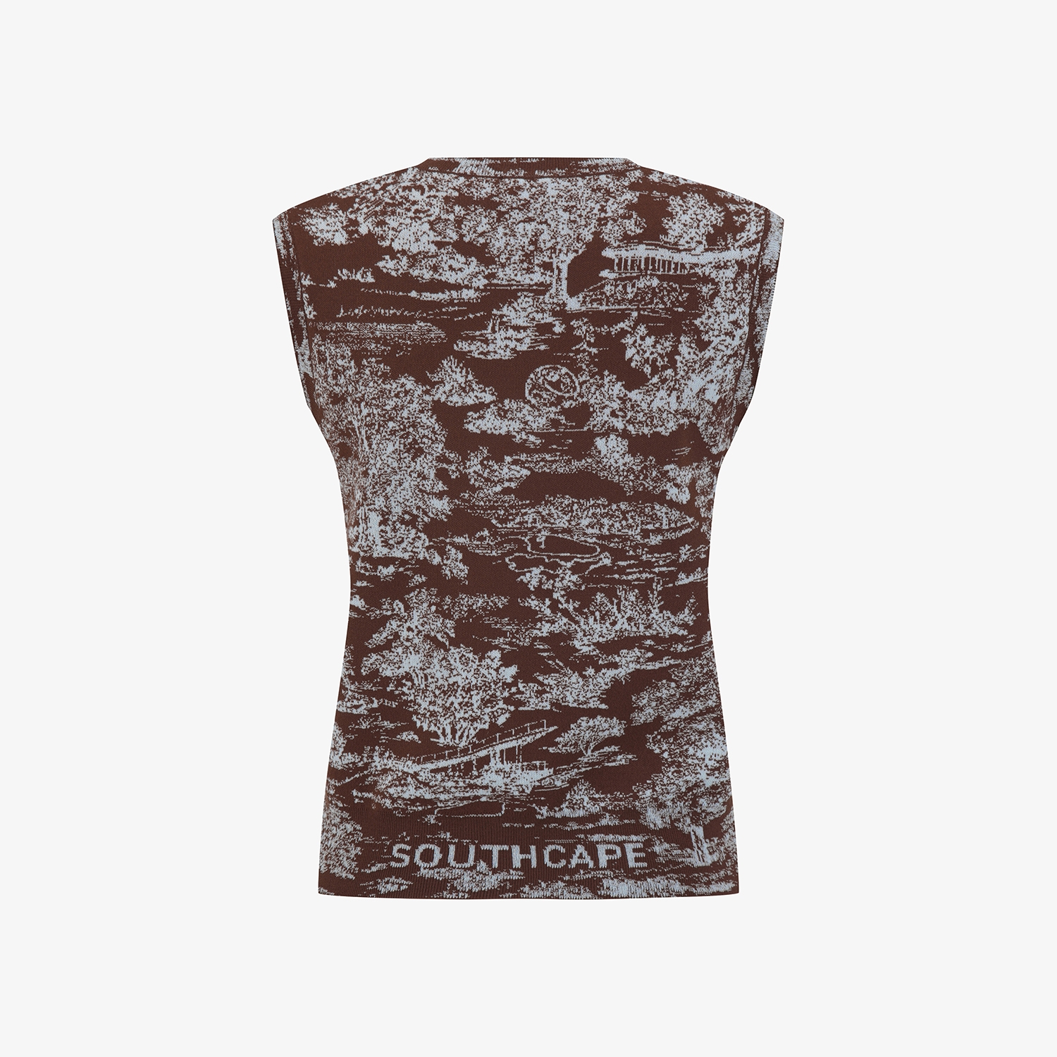 사우스케이프 여성 남해 헤리티지 니트 베스트_브라운