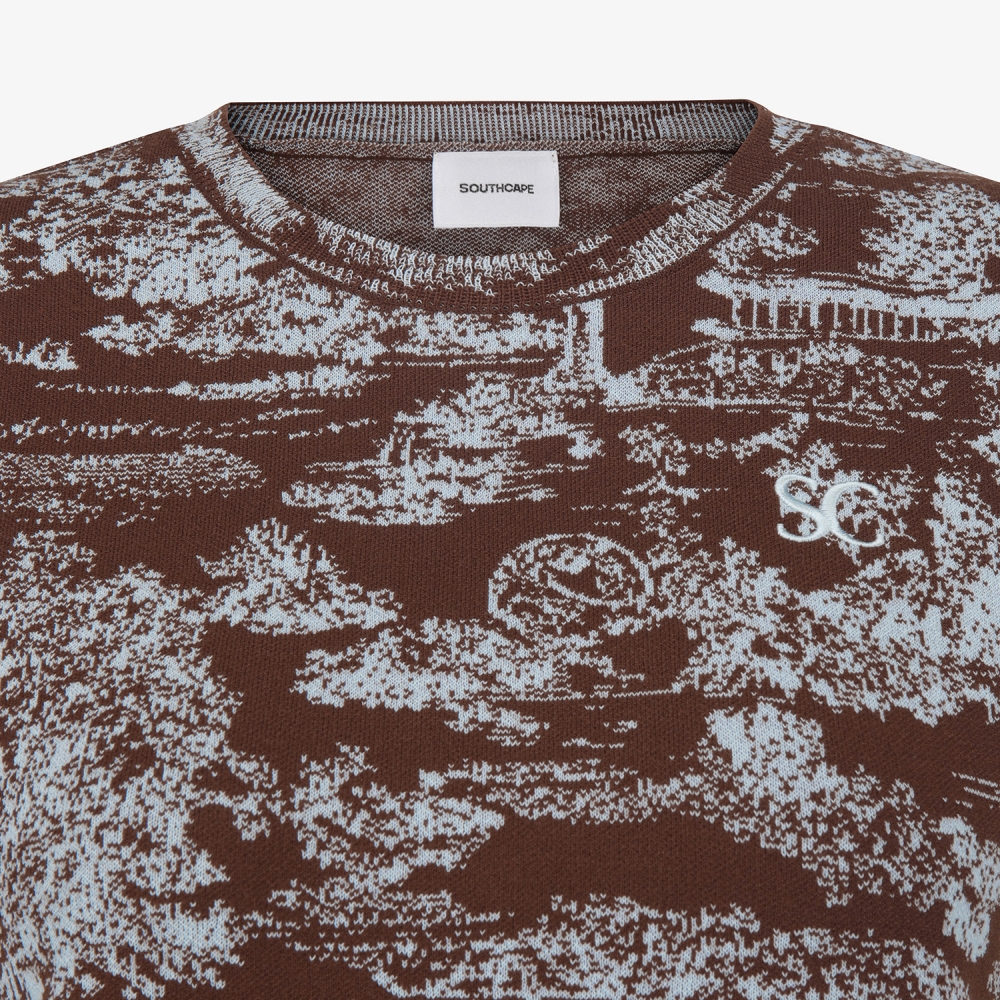 사우스케이프 여성 남해 헤리티지 니트 베스트_브라운