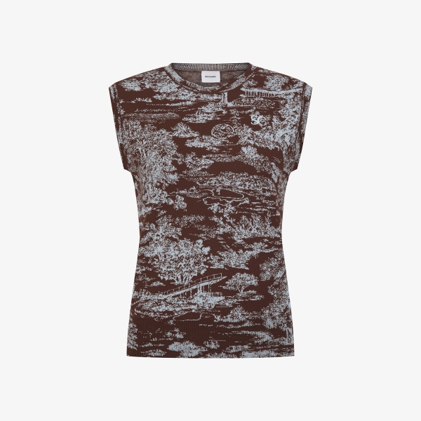 사우스케이프 여성 남해 헤리티지 니트 베스트_브라운