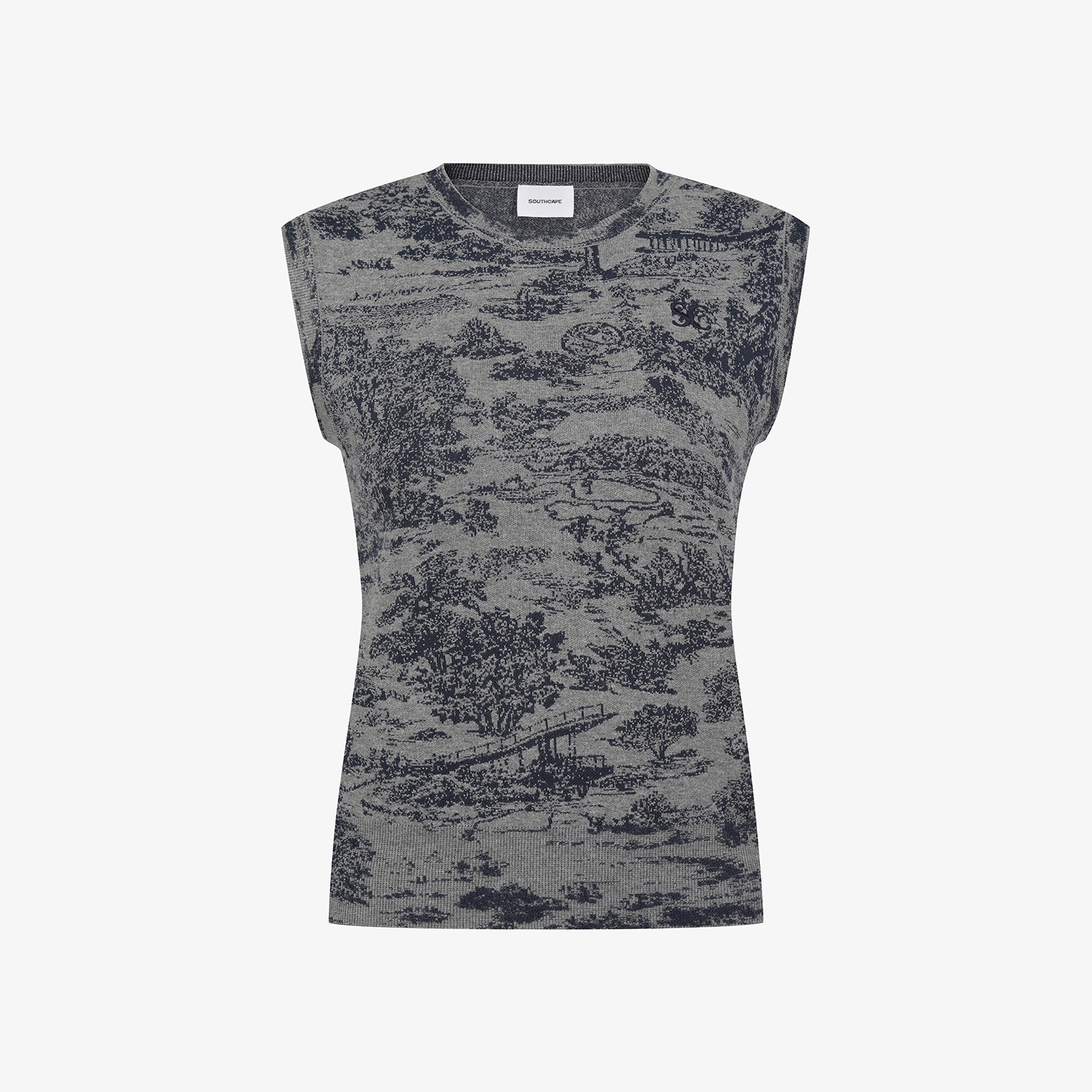 사우스케이프 여성 남해 헤리티지 니트 베스트_그레이