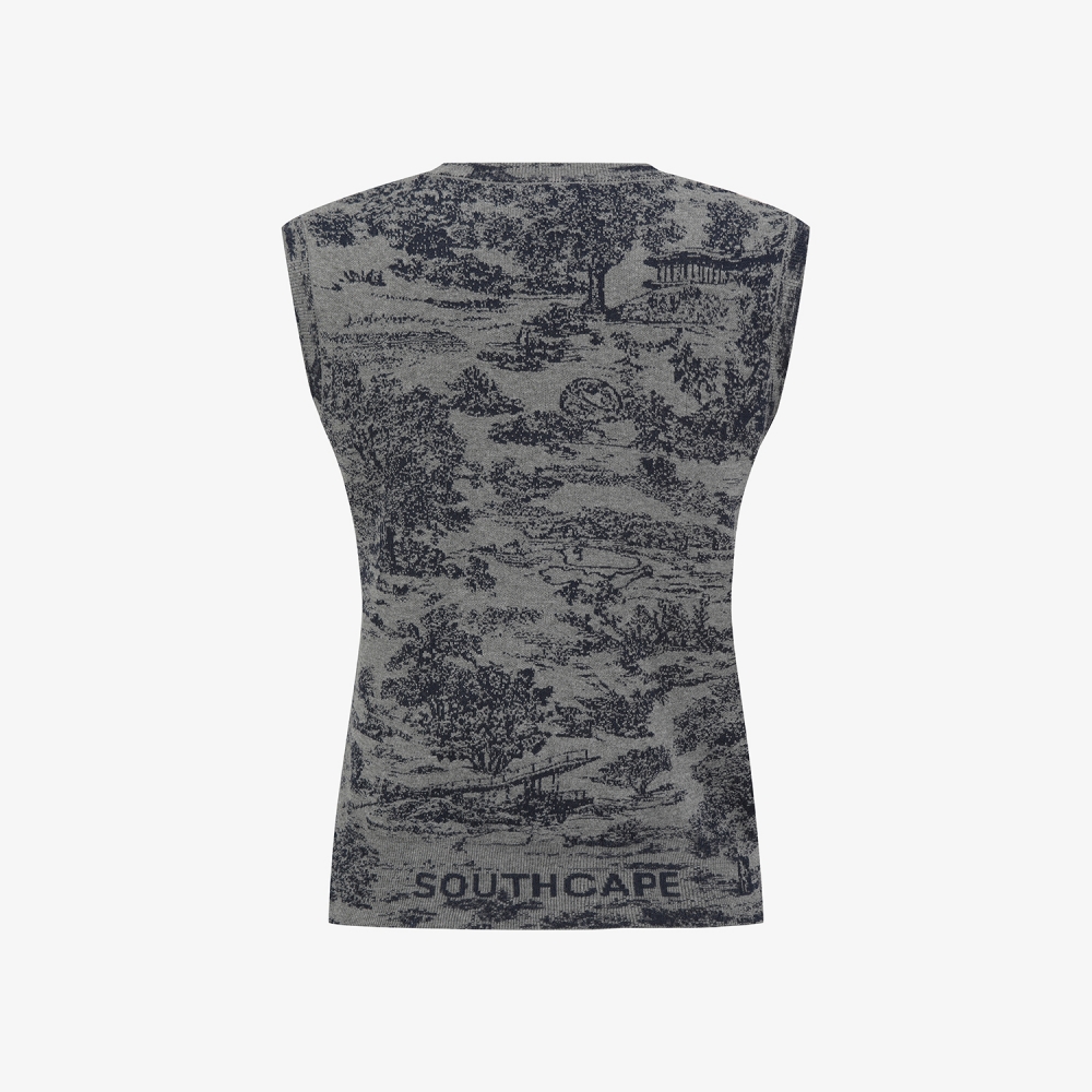 사우스케이프 여성 남해 헤리티지 니트 베스트_그레이