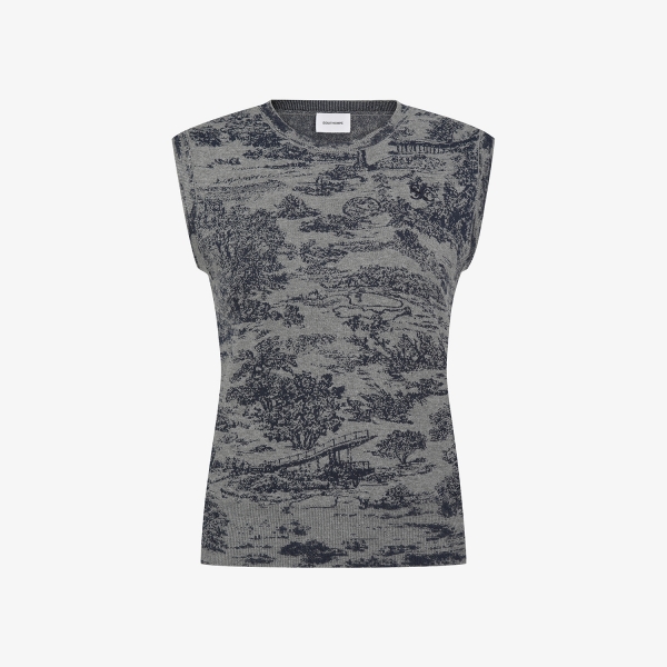 사우스케이프 여성 남해 헤리티지 니트 베스트_그레이