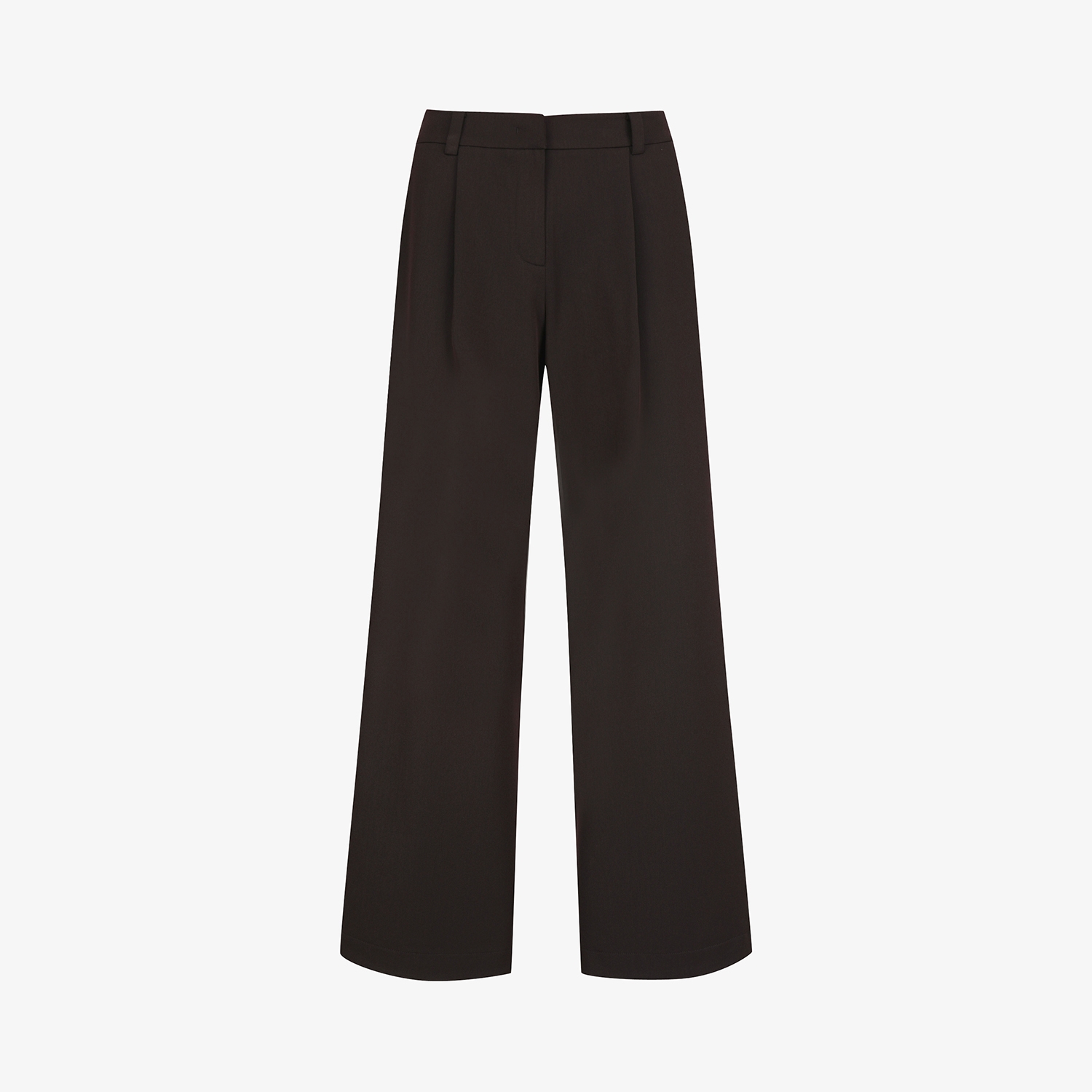 사우스케이프 여성 소프트 핀턱 와이드 팬츠_브라운