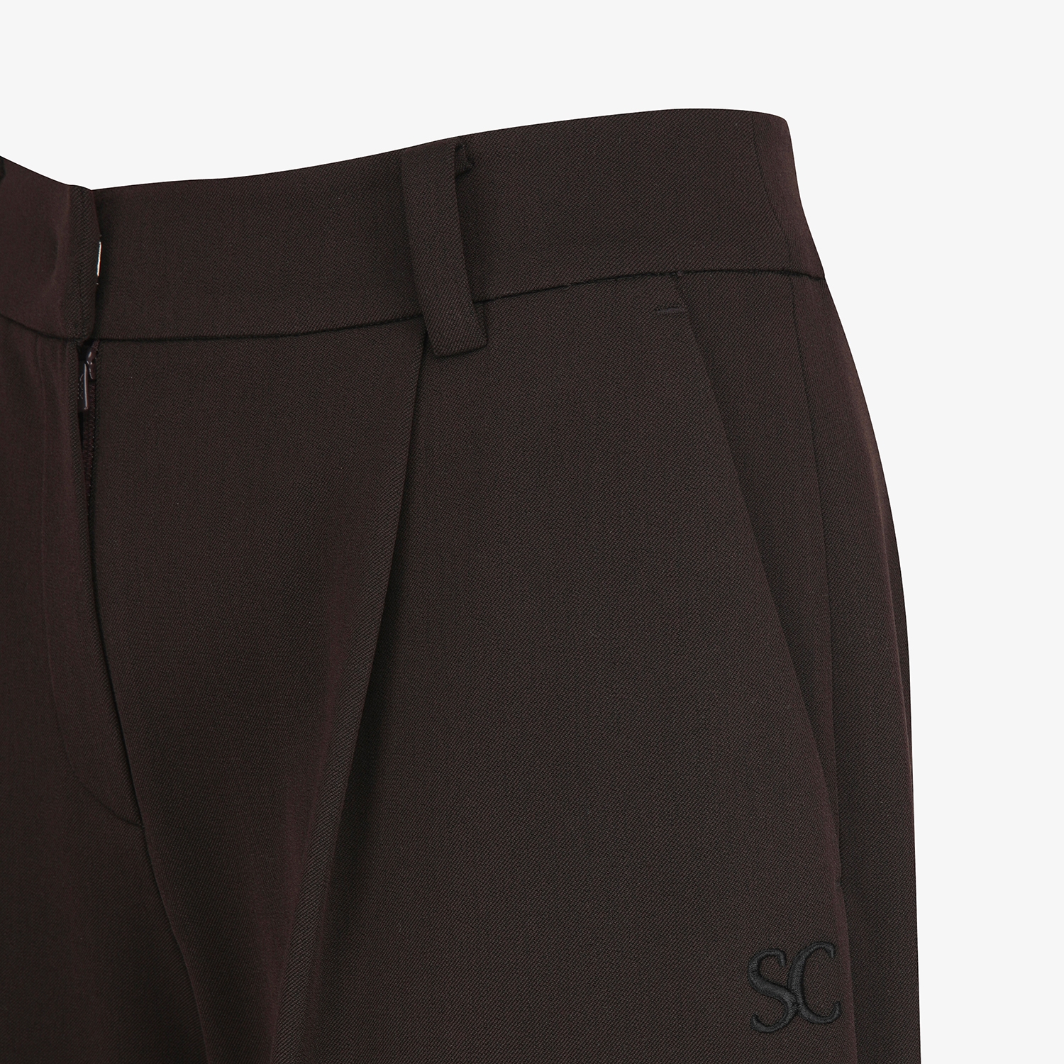 사우스케이프 여성 소프트 핀턱 와이드 팬츠_브라운