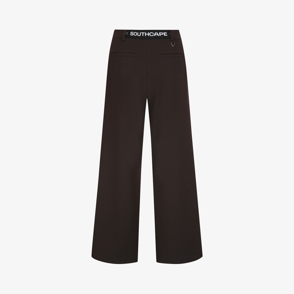 사우스케이프 여성 소프트 핀턱 와이드 팬츠_브라운