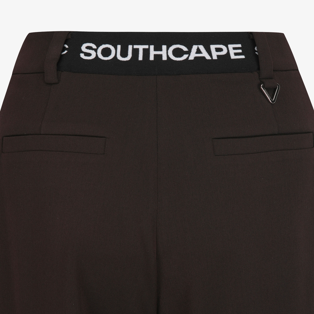 사우스케이프 여성 소프트 핀턱 와이드 팬츠_브라운