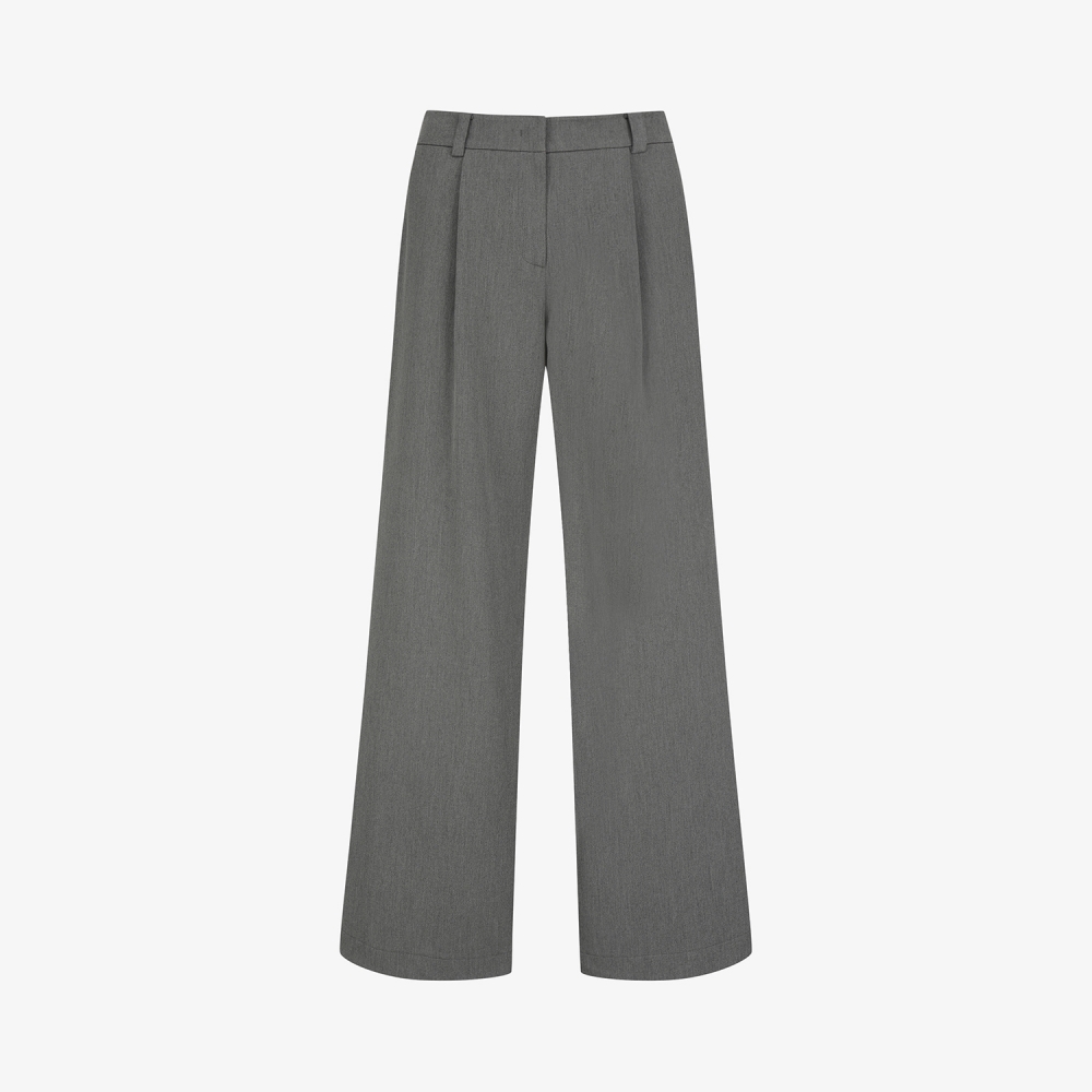 사우스케이프 여성 소프트 핀턱 와이드 팬츠_그레이
