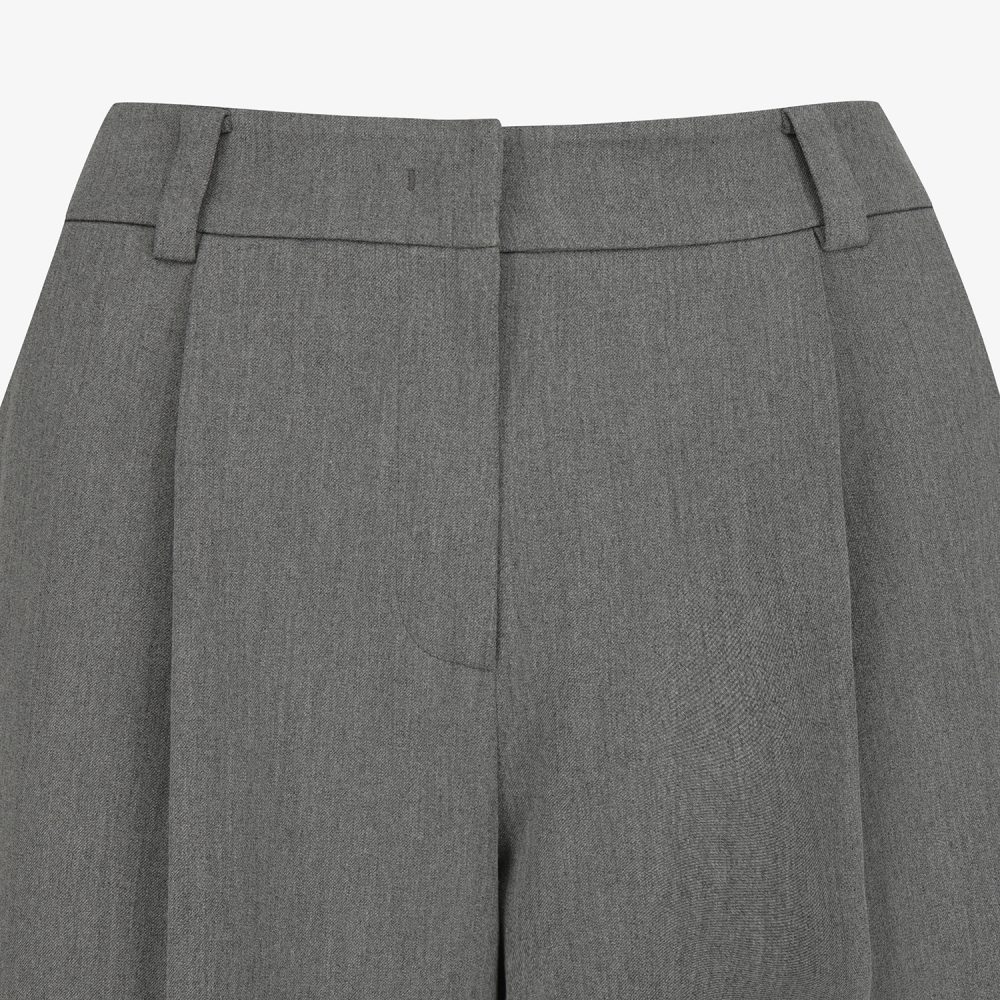 사우스케이프 여성 소프트 핀턱 와이드 팬츠_그레이