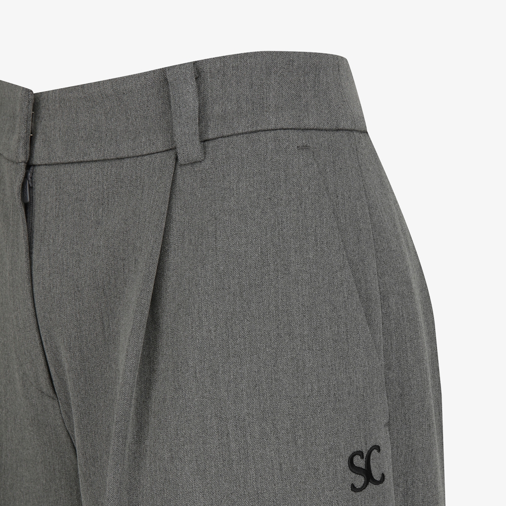 사우스케이프 여성 소프트 핀턱 와이드 팬츠_그레이