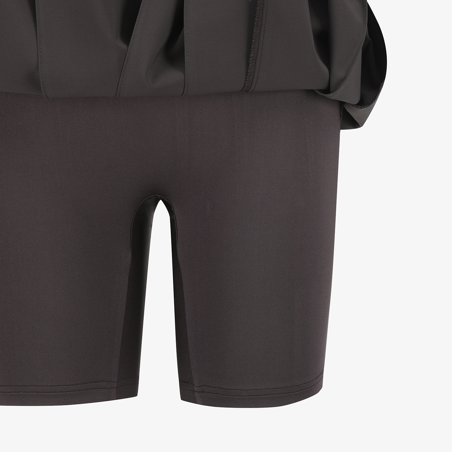 사우스케이프 여성 벨티드 플리츠 미디 스커트_다크 브라운