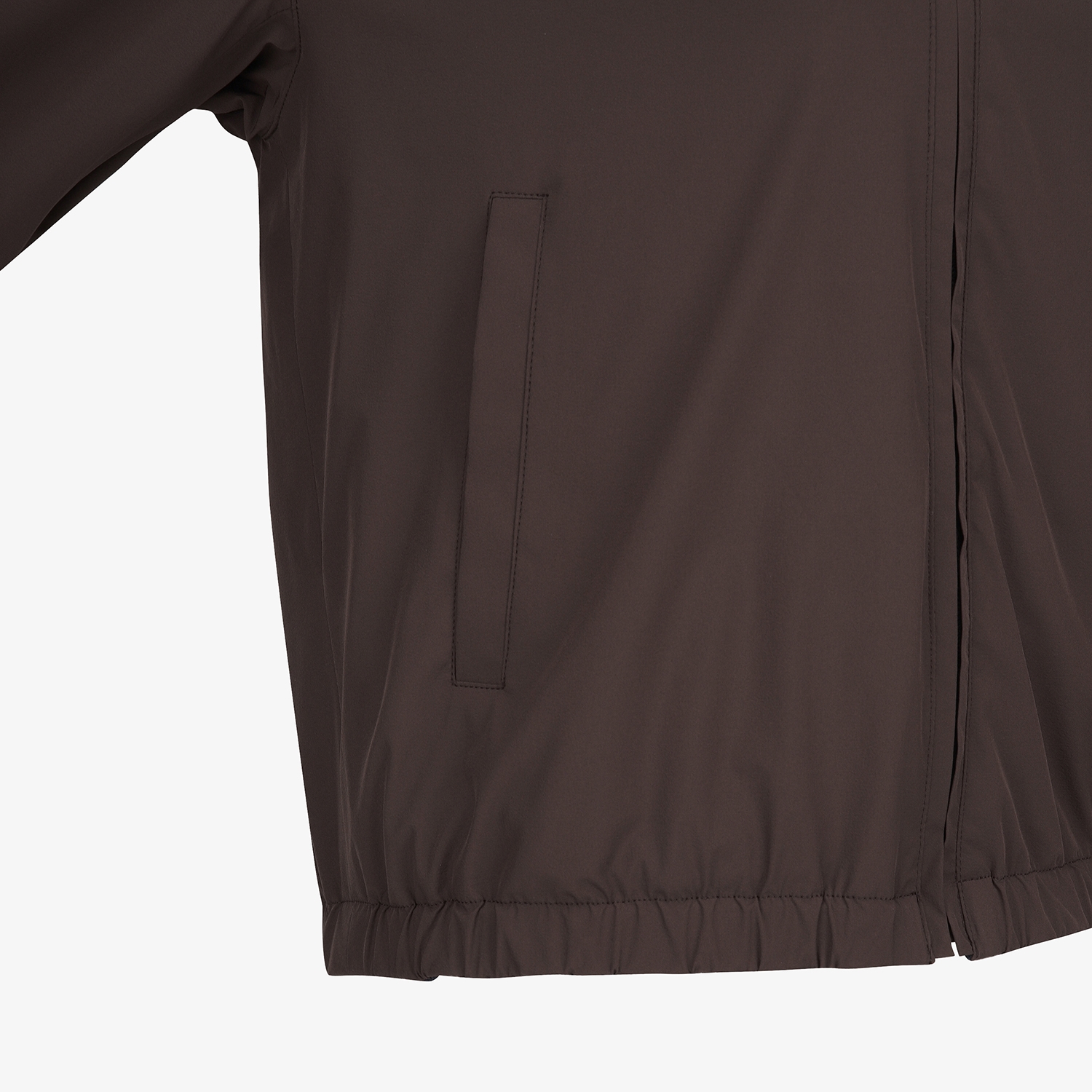 사우스케이프 여성 모노그램 패턴 자카드 리버시블 하이넥 점퍼_브라운