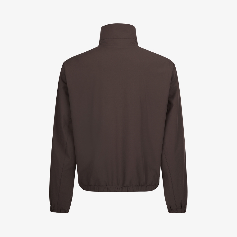 사우스케이프 여성 모노그램 패턴 자카드 리버시블 하이넥 점퍼_브라운