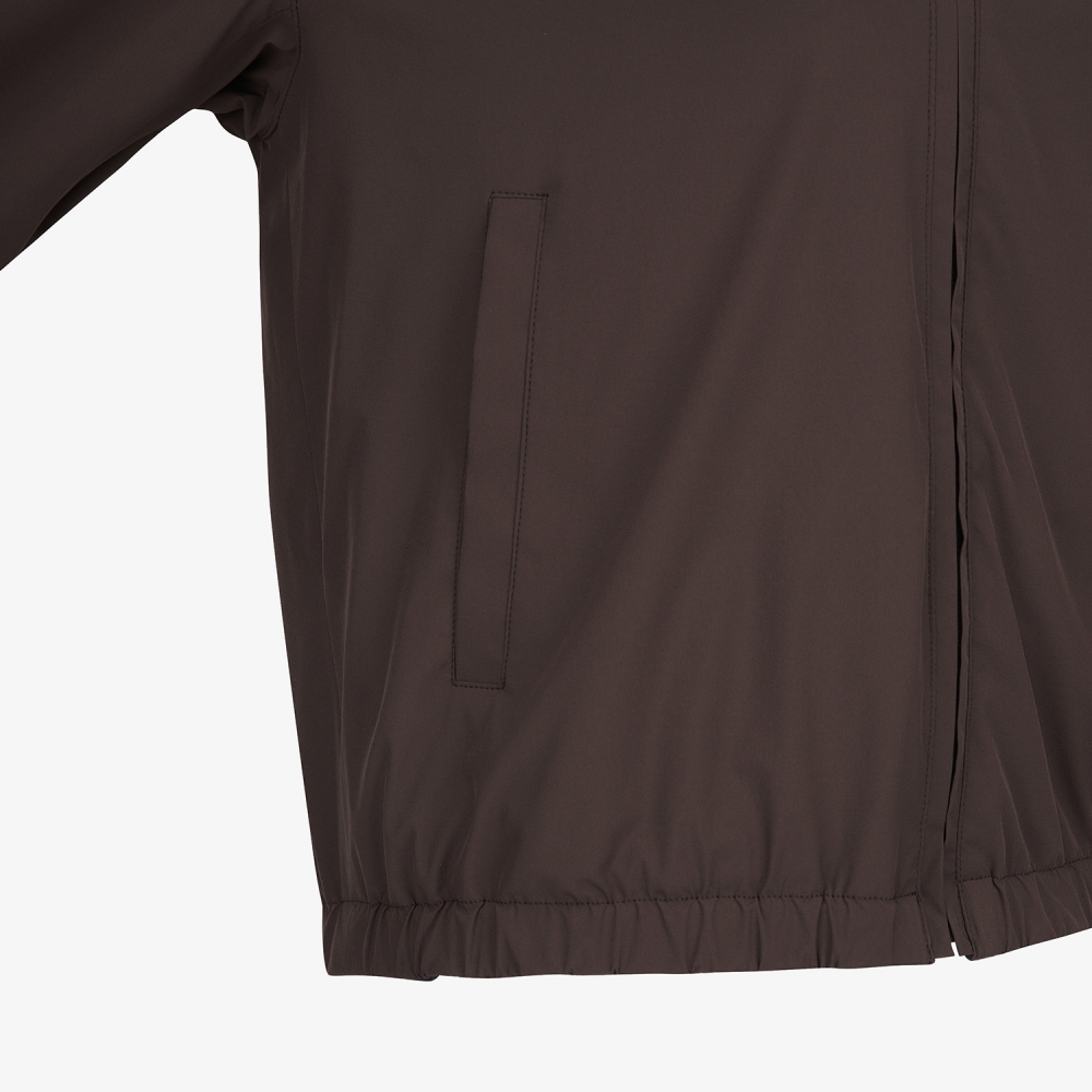 사우스케이프 여성 모노그램 패턴 자카드 리버시블 하이넥 점퍼_브라운