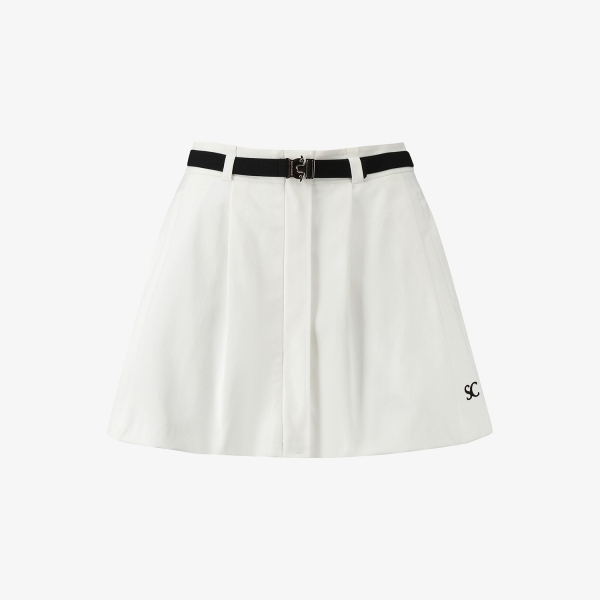 사우스케이프 여성 2-WAY 벨티드 스커트_화이트