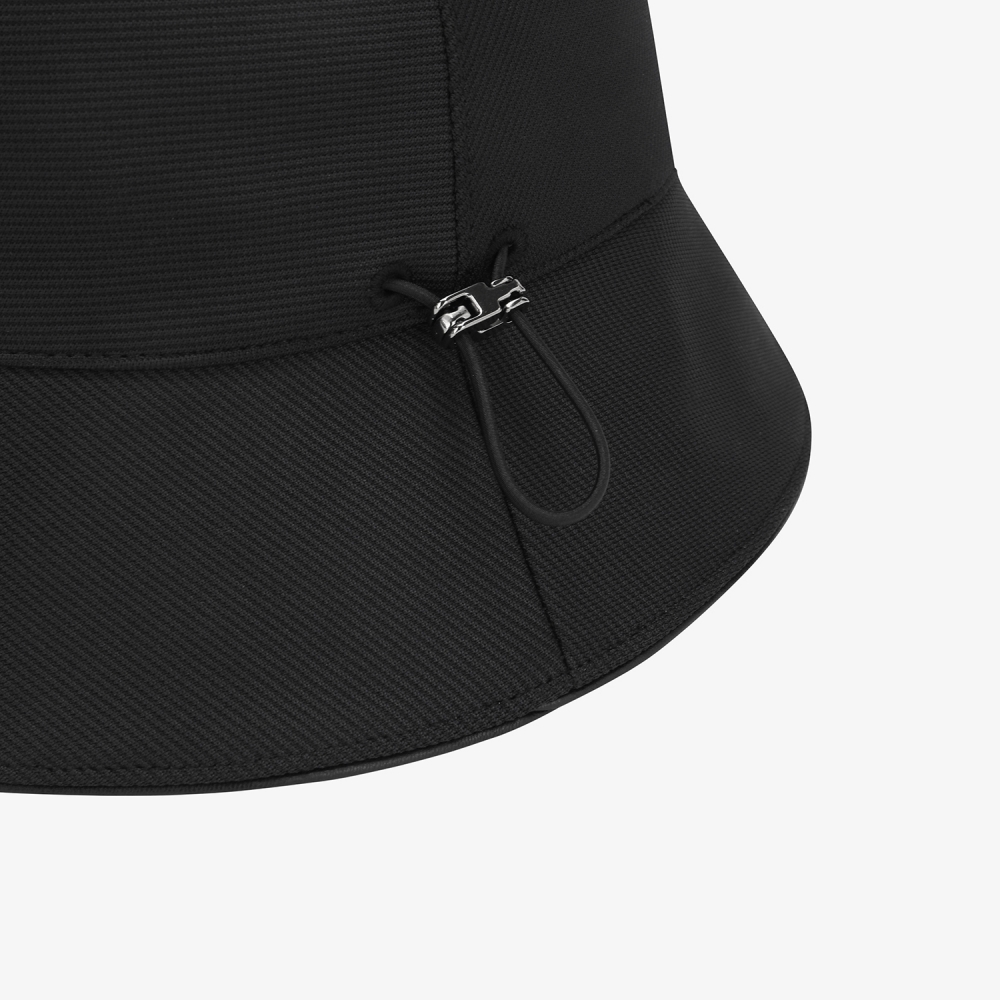 사우스케이프 남성 로고 레더 파이핑 버킷햇_블랙