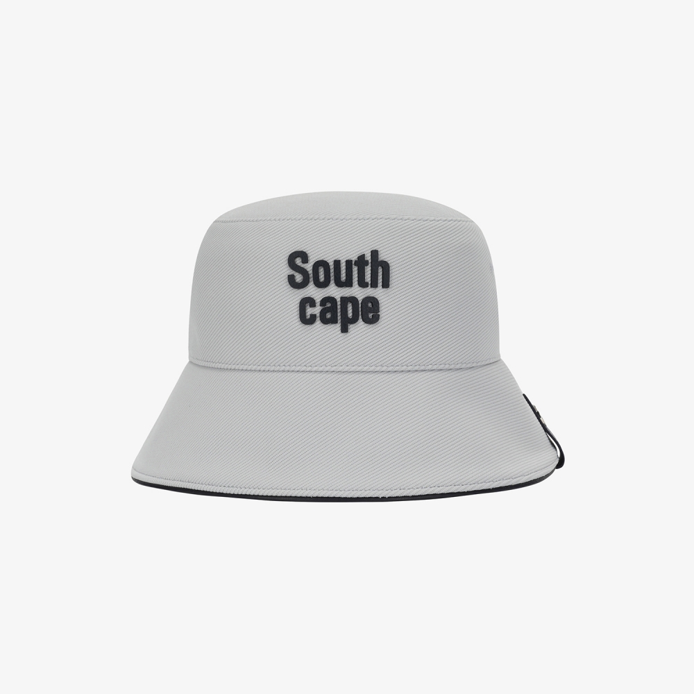 사우스케이프 남성 로고 레더 파이핑 버킷햇_라이트 그레이
