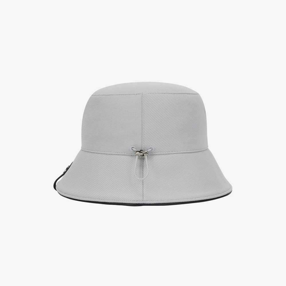 사우스케이프 남성 로고 레더 파이핑 버킷햇_라이트 그레이