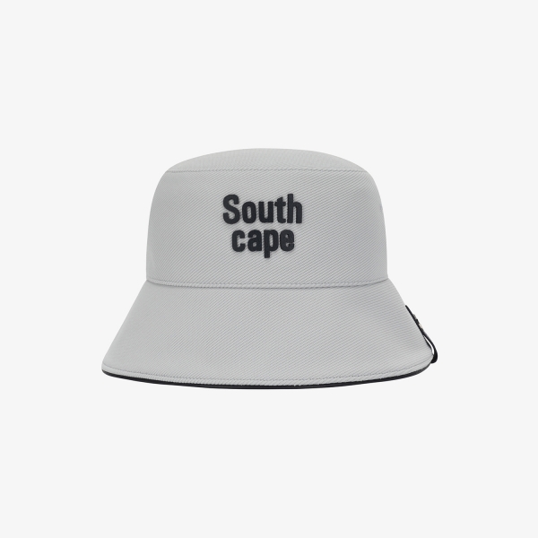 사우스케이프 남성 로고 레더 파이핑 버킷햇_라이트 그레이