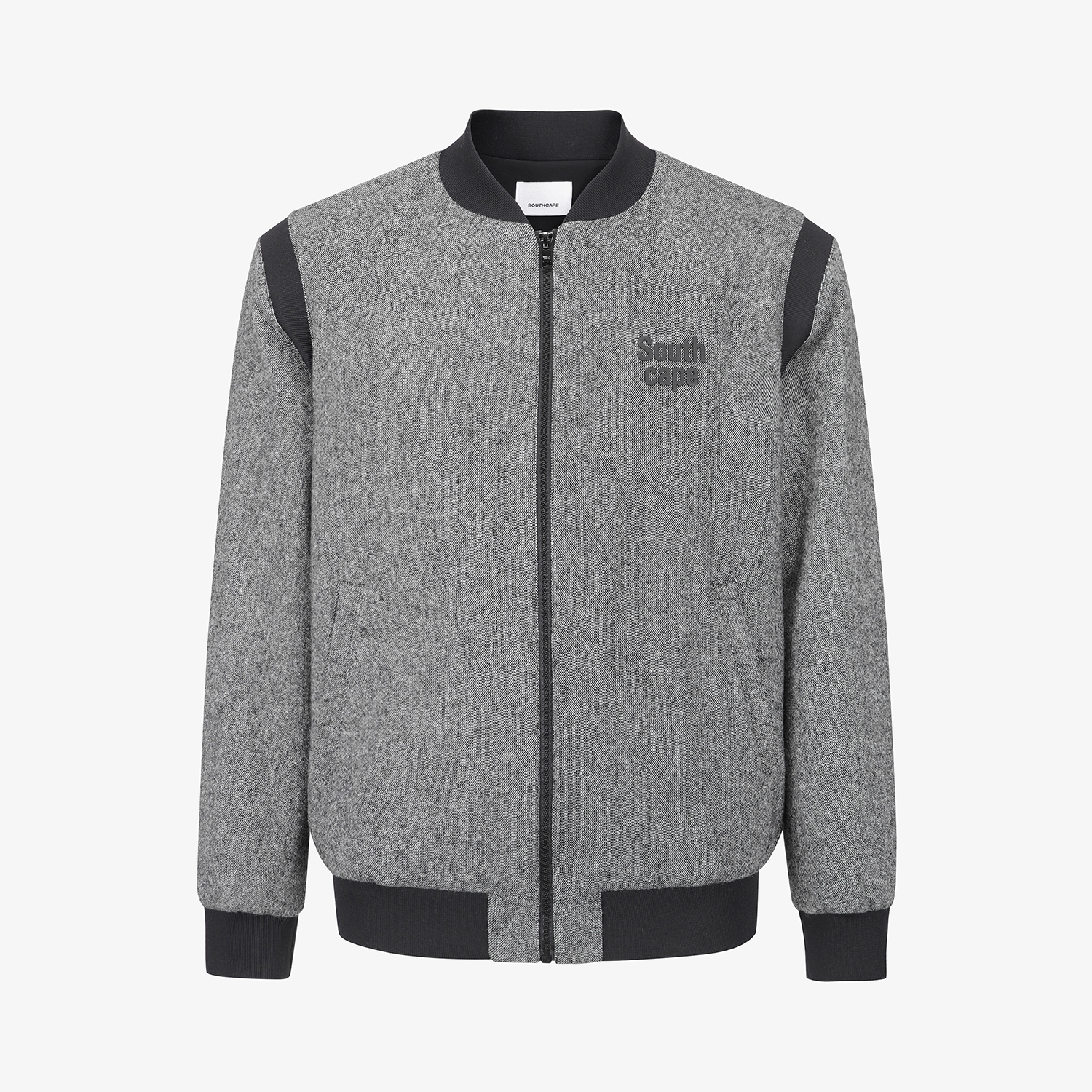 사우스케이프 남성 베이스볼 패딩 점퍼_블랙 멜란지