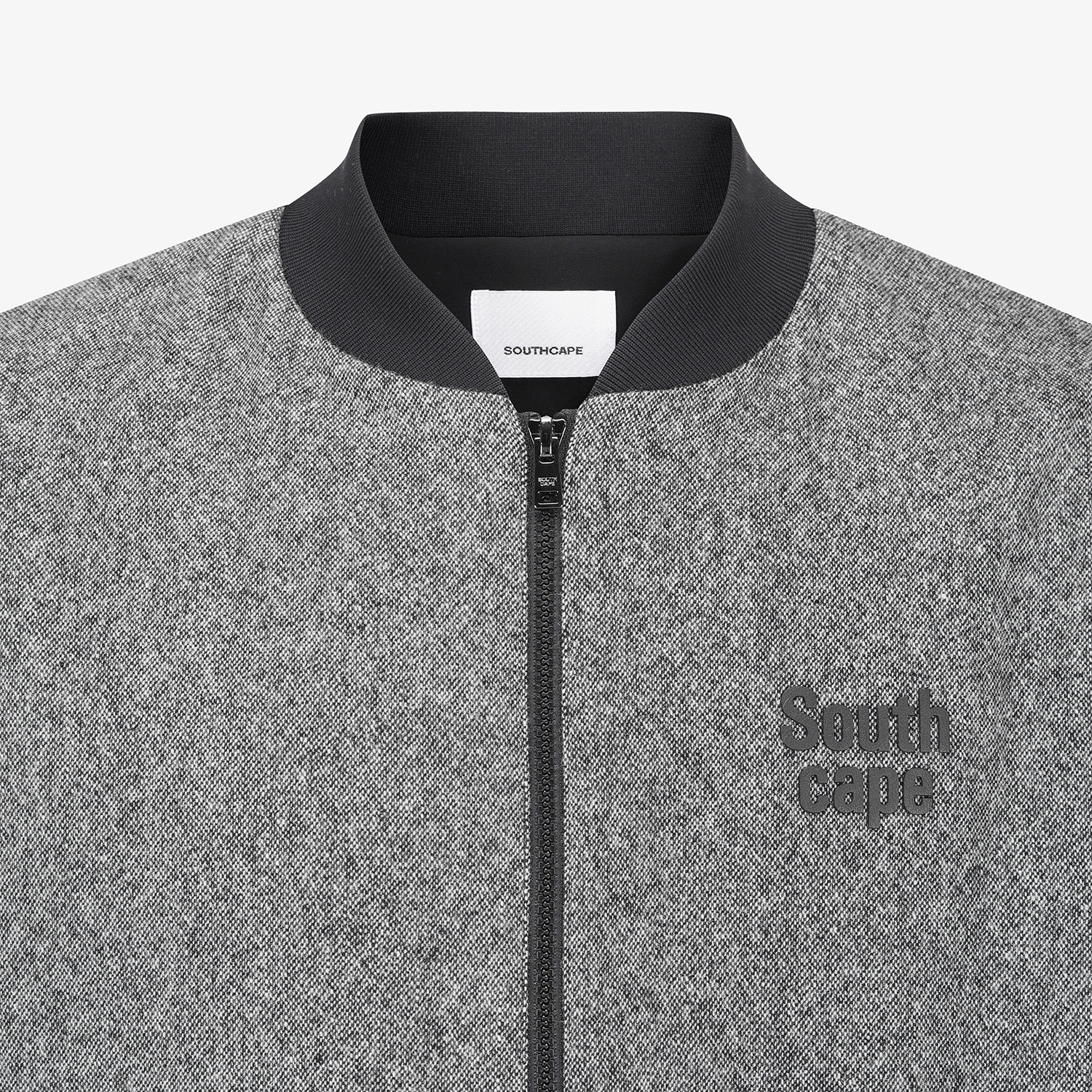 사우스케이프 남성 베이스볼 패딩 점퍼_블랙 멜란지