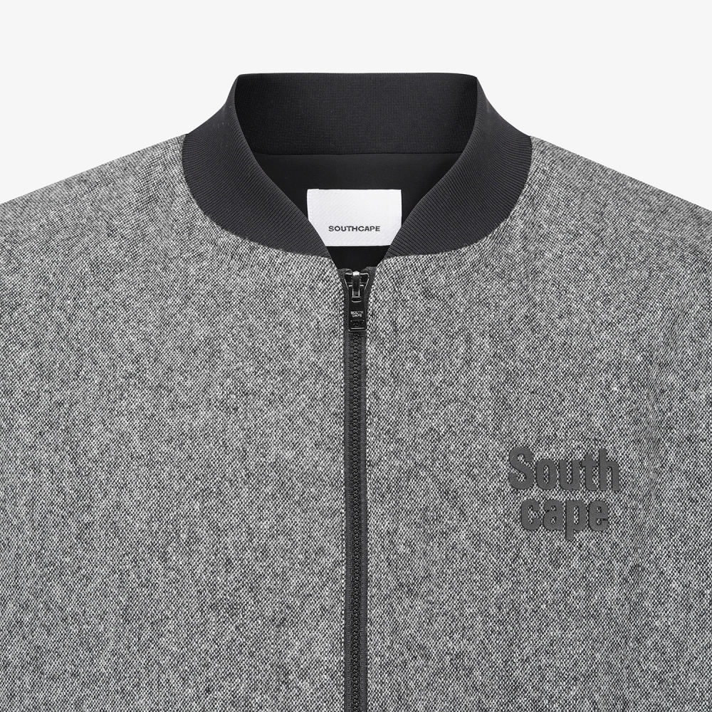 사우스케이프 남성 베이스볼 패딩 점퍼_블랙 멜란지