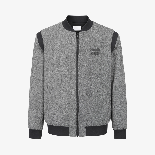 사우스케이프 남성 베이스볼 패딩 점퍼_블랙 멜란지