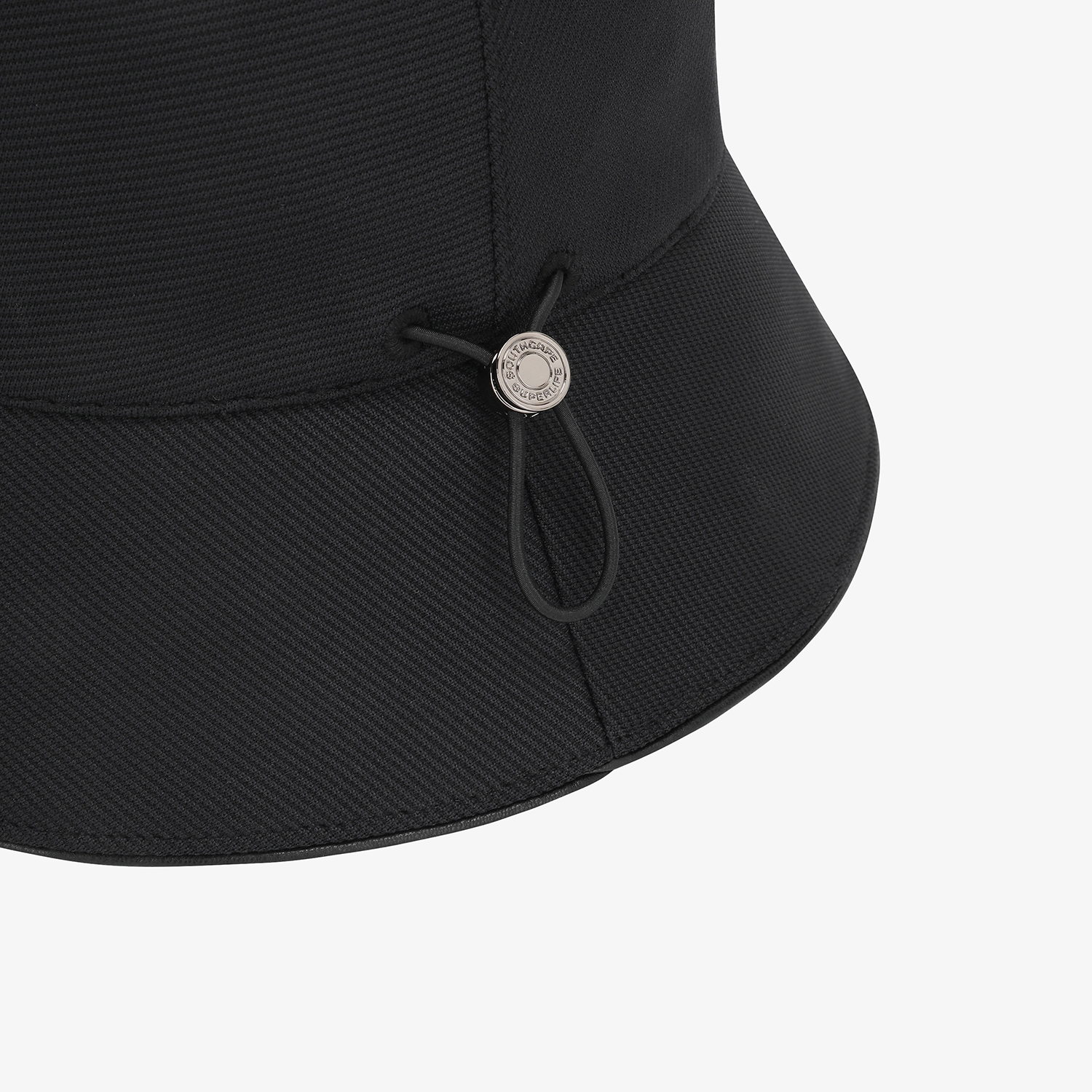 사우스케이프 여성 로고 레더 파이핑 버킷햇_블랙